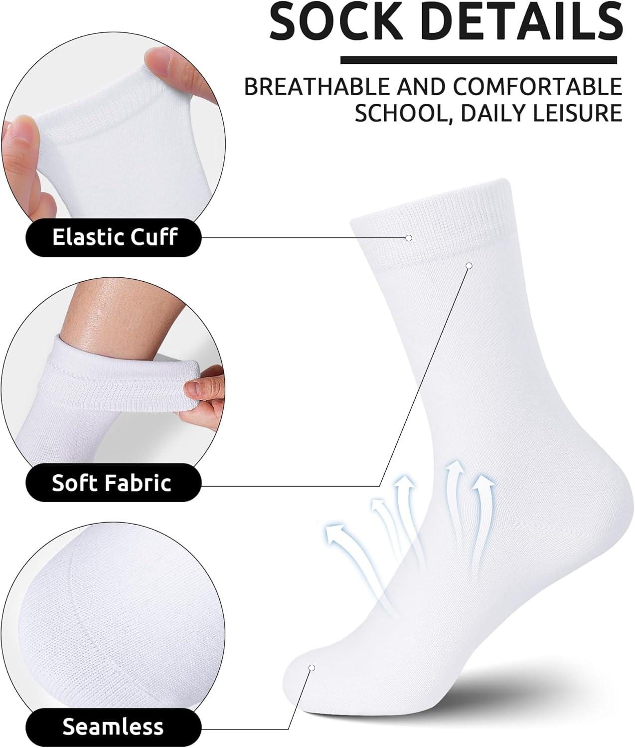 8 Pairs Kids Crew Socks for Boys Girls Soft Cotton Novelty