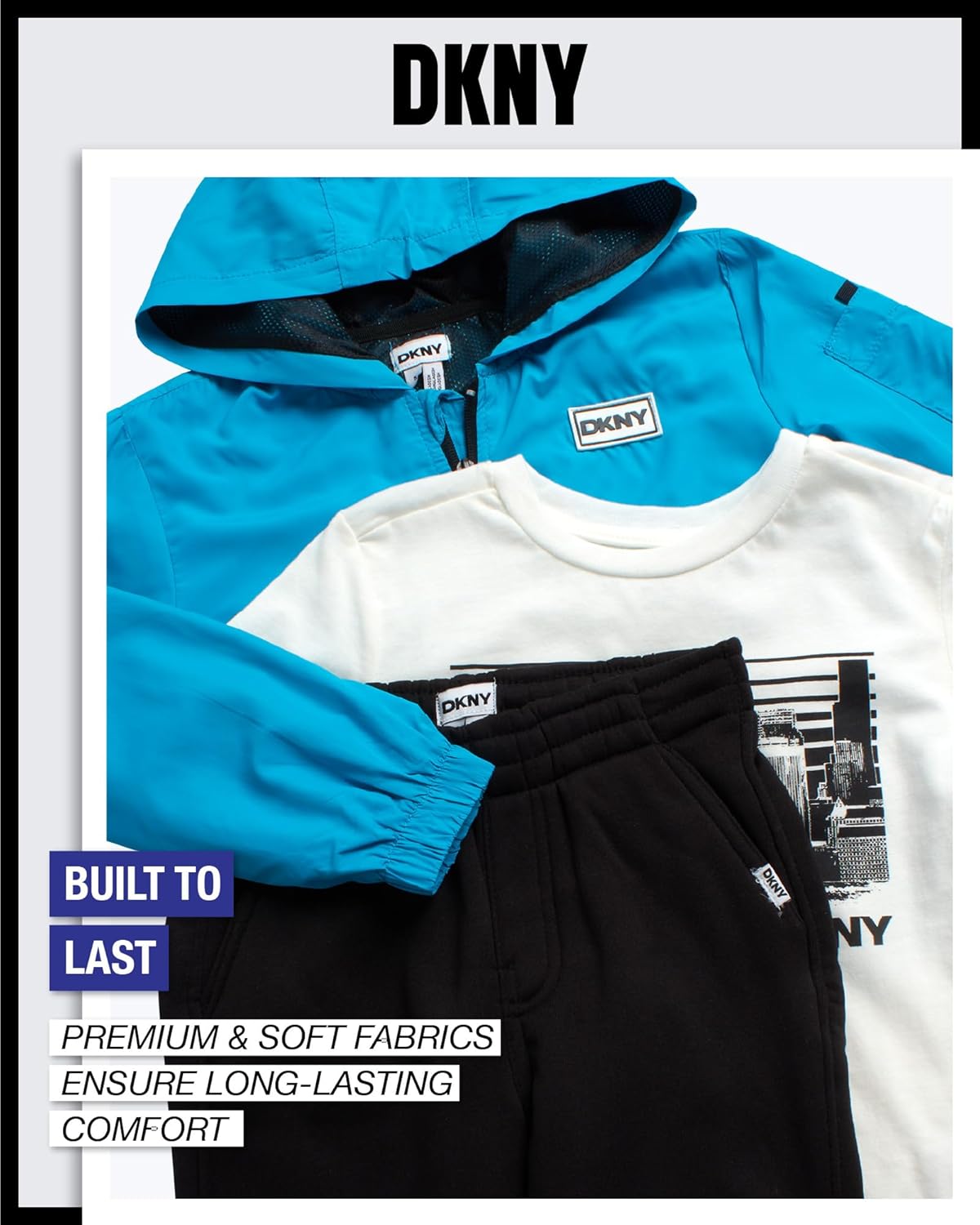 DKNY Boys 3-Piece Sweatsuit Set