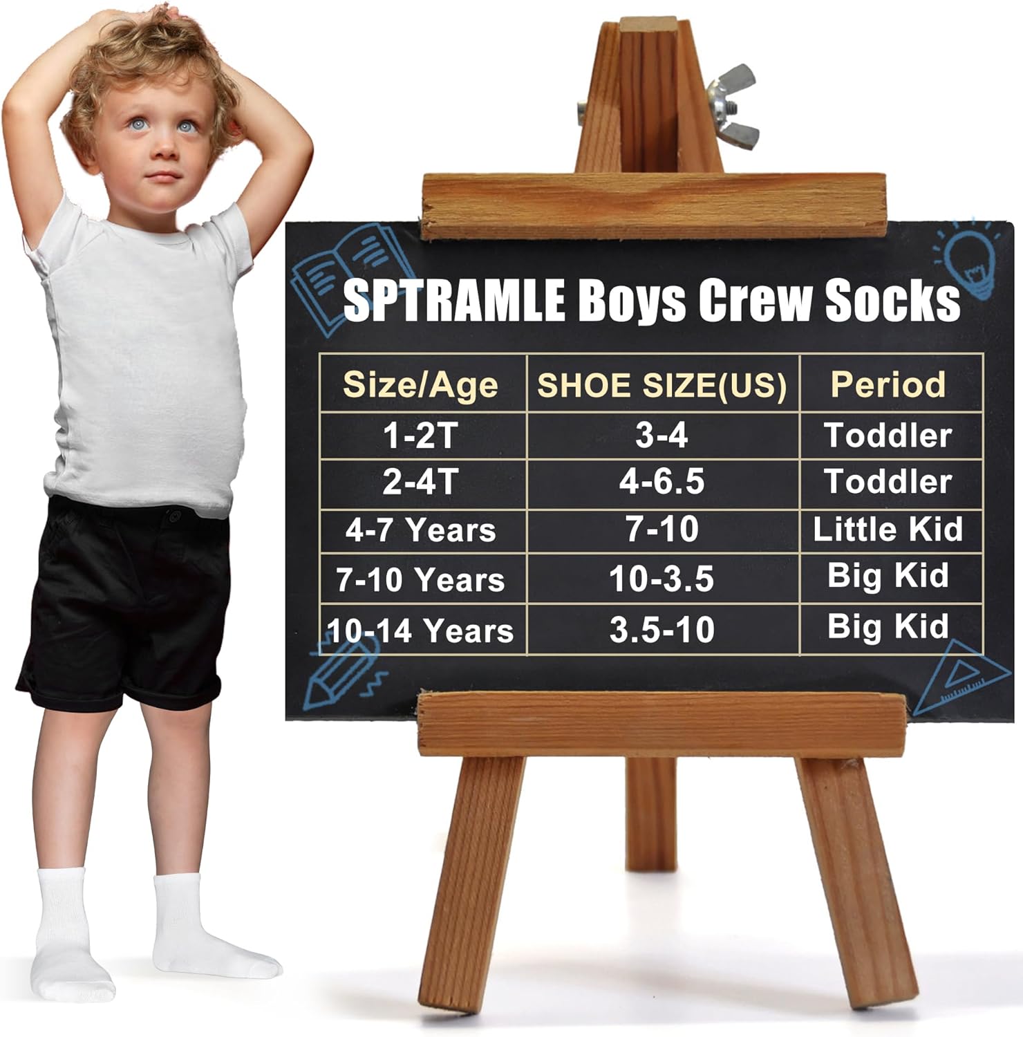 SPTRAMLE Toddler Socks 24 Pair Mid Calf Set