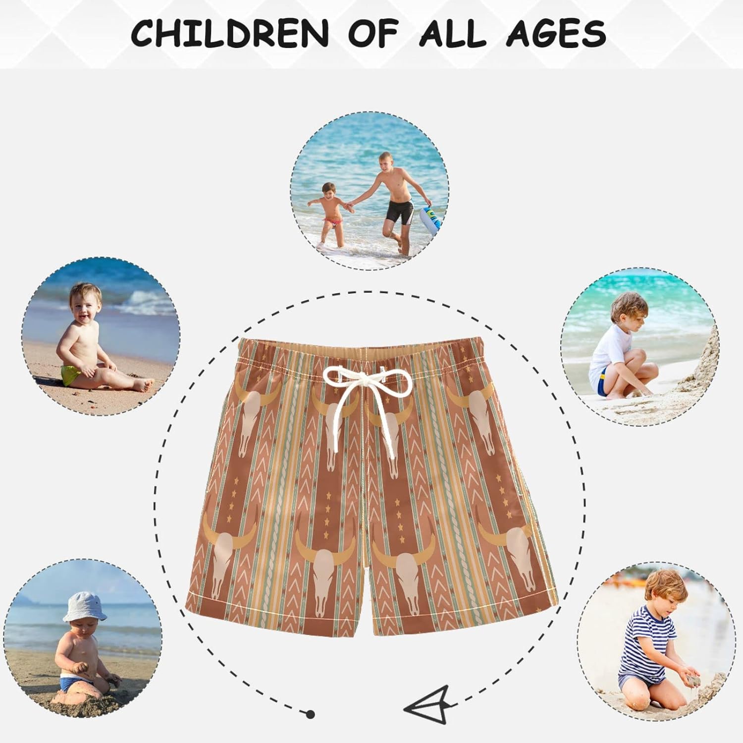 visesunny Funny Boys Swim Trunks Quick Dry Kids Bathing Suits Toddler Boy Swimsuit