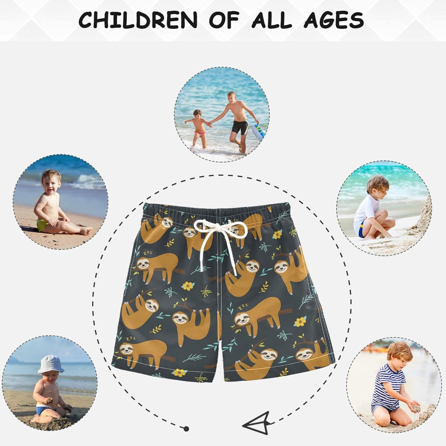 Visesunny Boys Surfacing Board Shorts Quick Dry Swim Trunks Ages 2-14