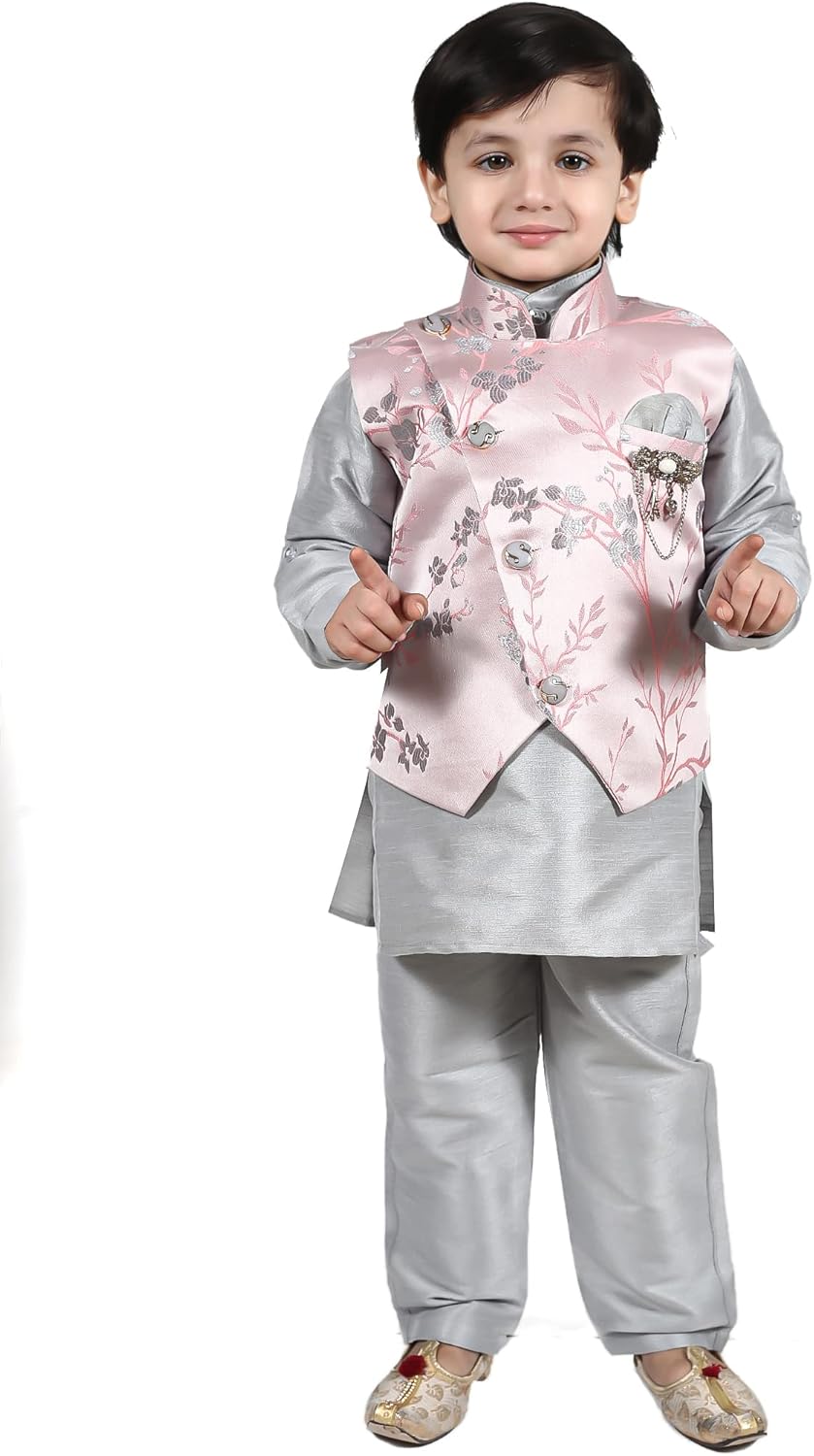 TADEX Ethnic Kurta Pant Set With Jacket 3pcs