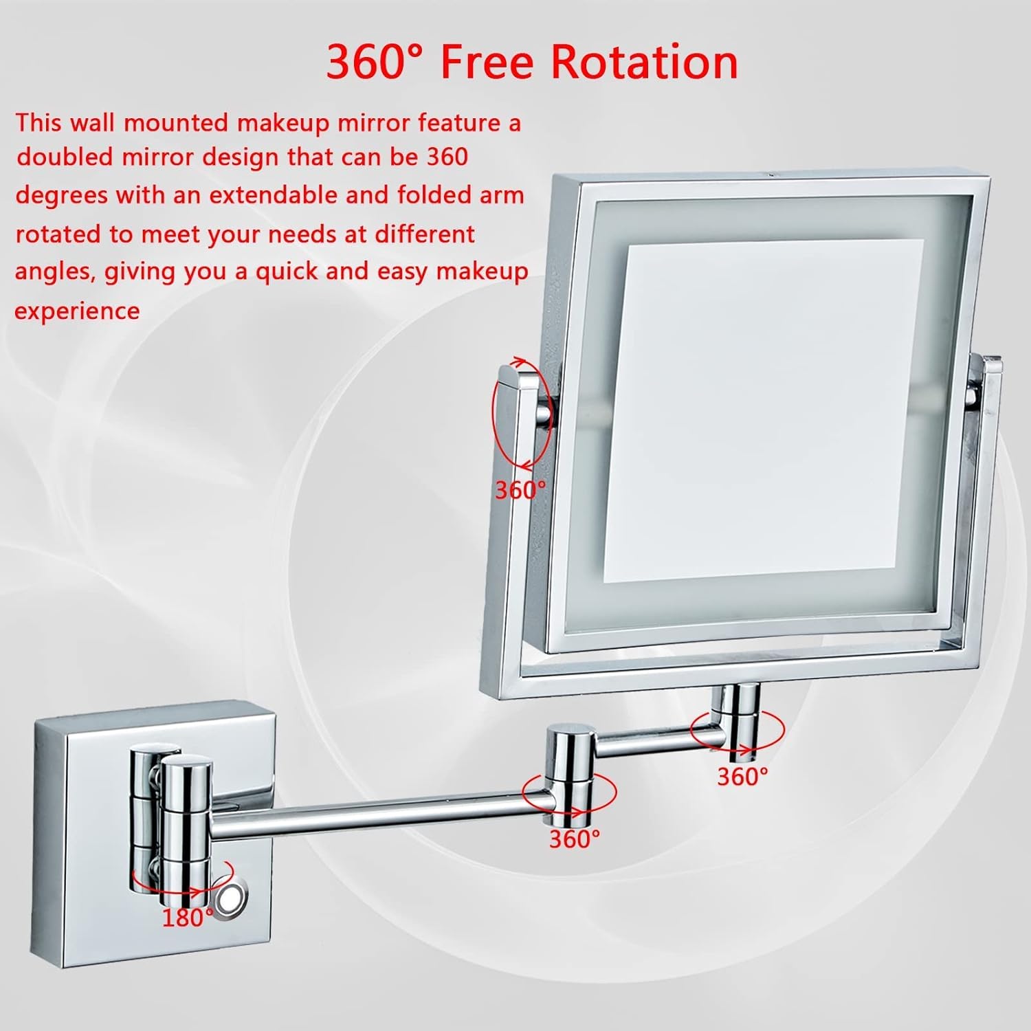 LED Wall-Mounted Makeup Mirror - Insert Name