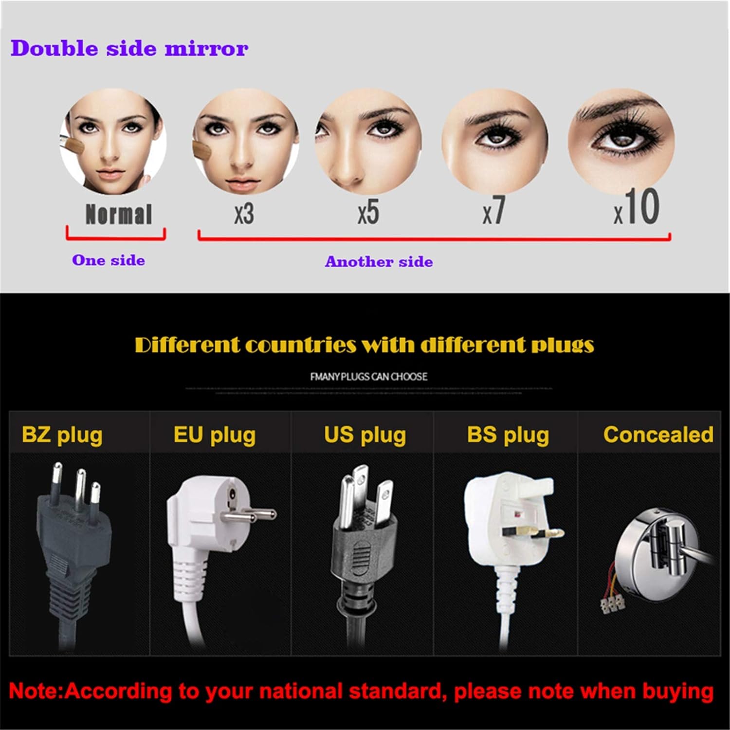Retro European Style Double-Sided Makeup Mirror