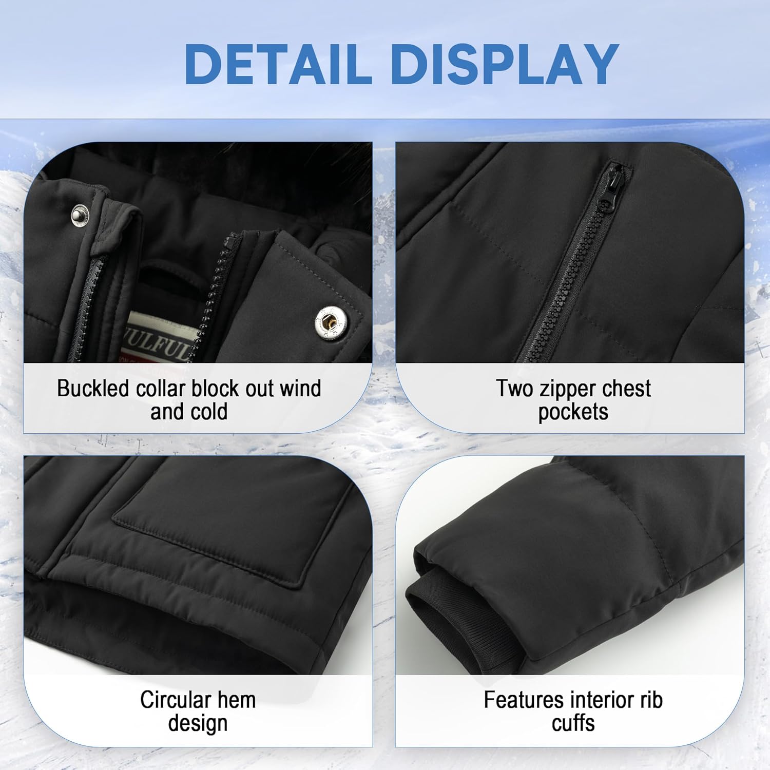 Unload the cold WULFUL boys winter coat keeps them warm dry Skidex