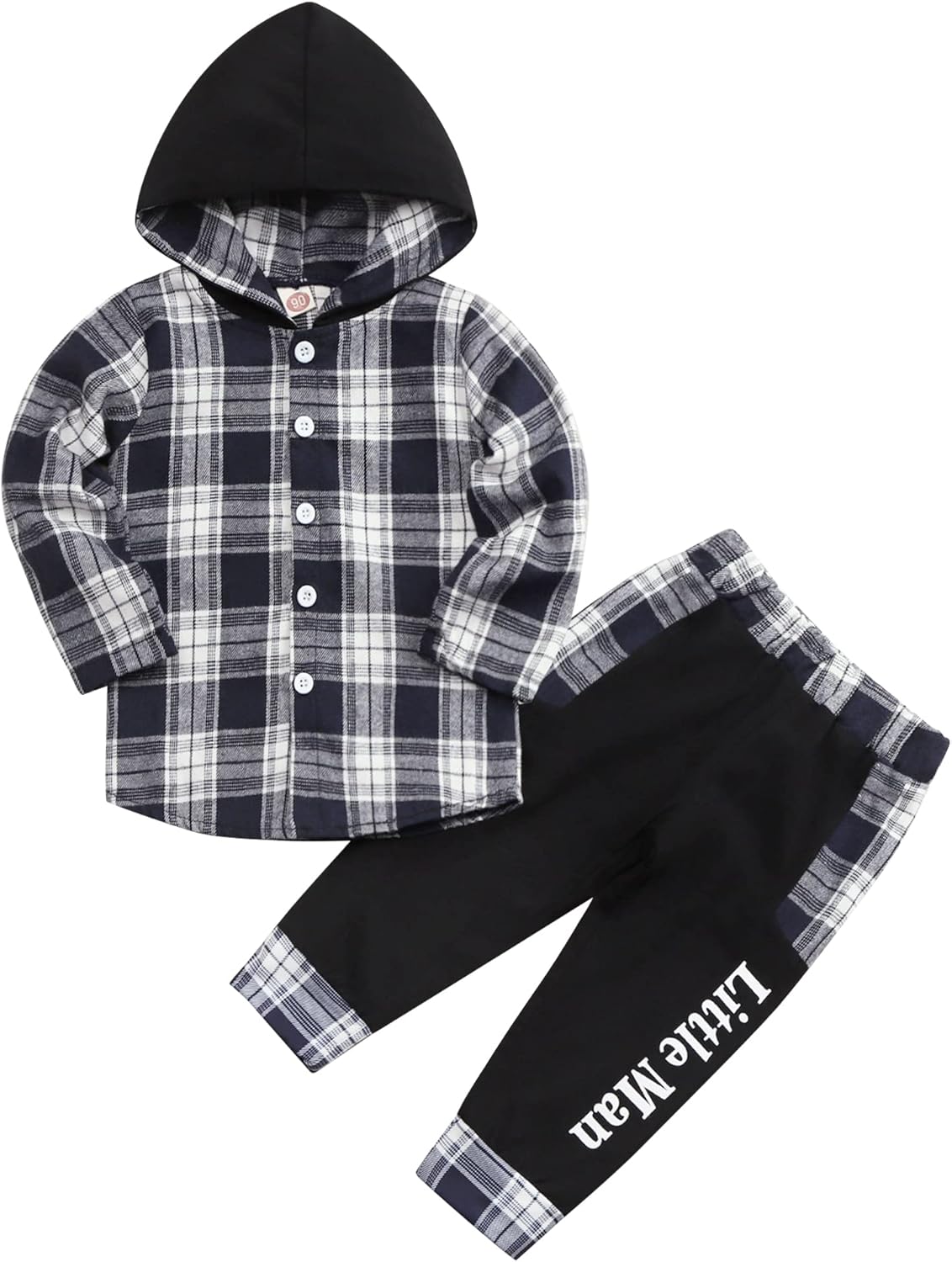 Toddler Boy Plaid Hoodie Sweatpants Set