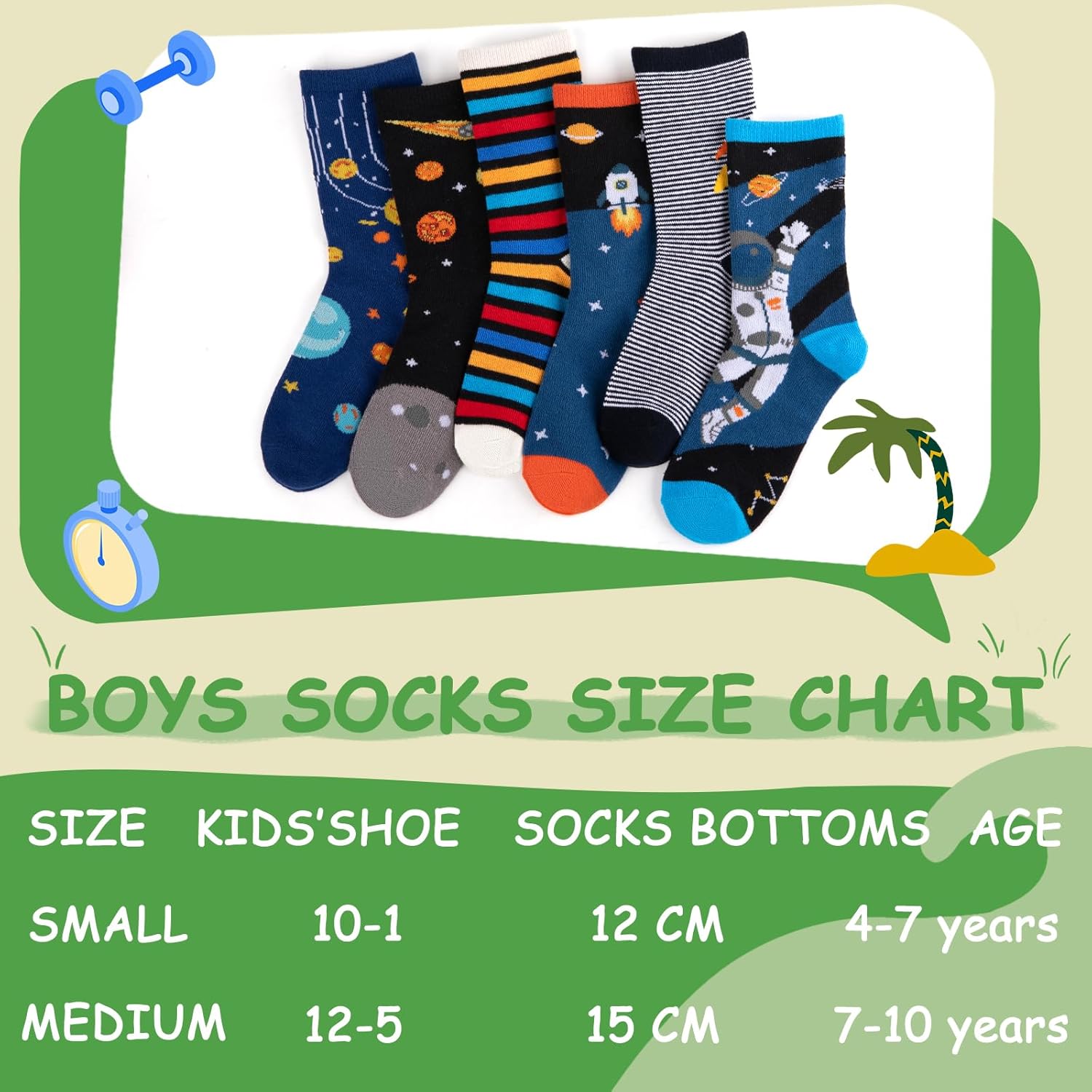 Comfoex Boys Kids Socks - Fun Stripe - 4-10 Years