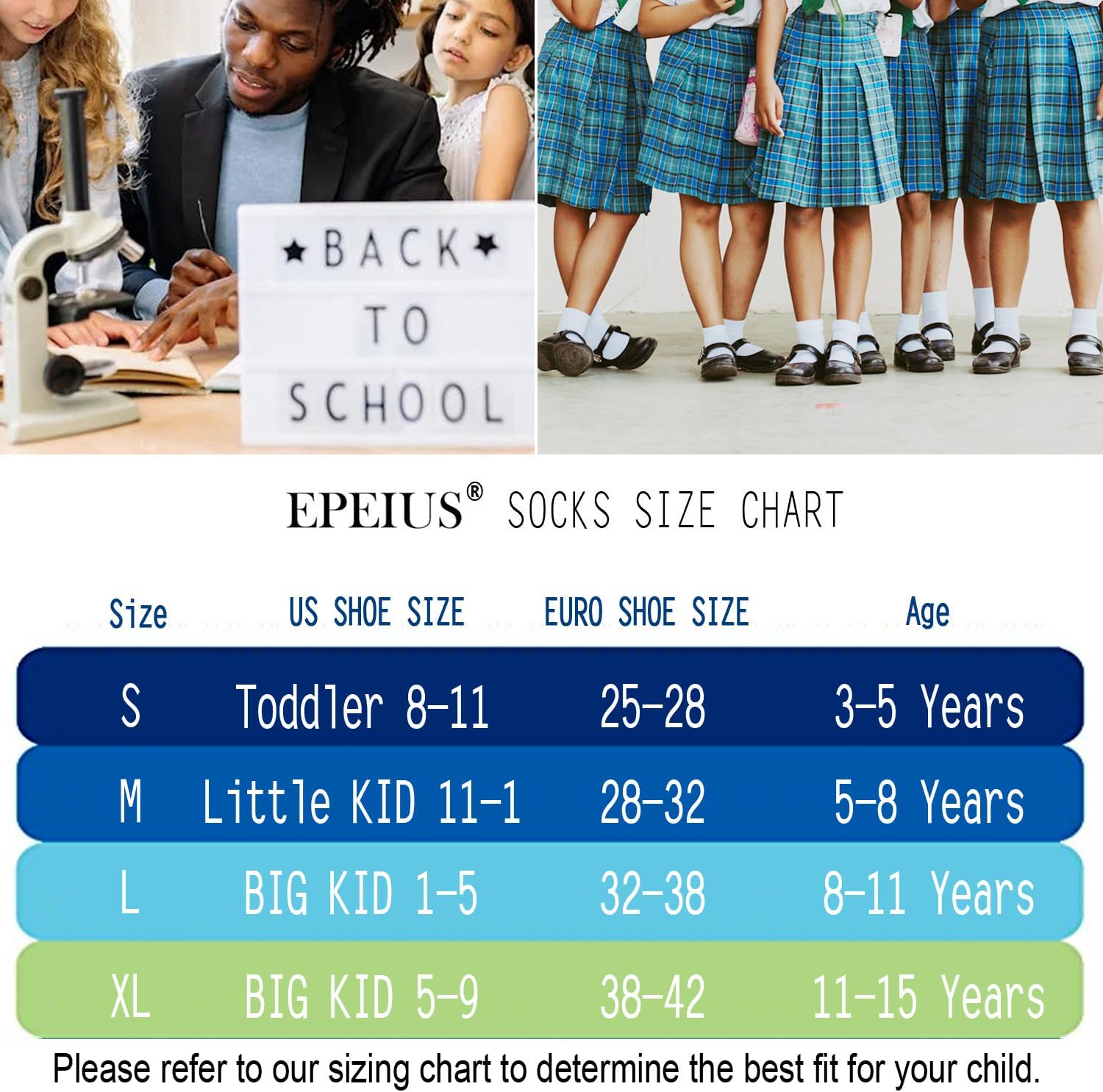 EPEIUS Kids Crew Socks