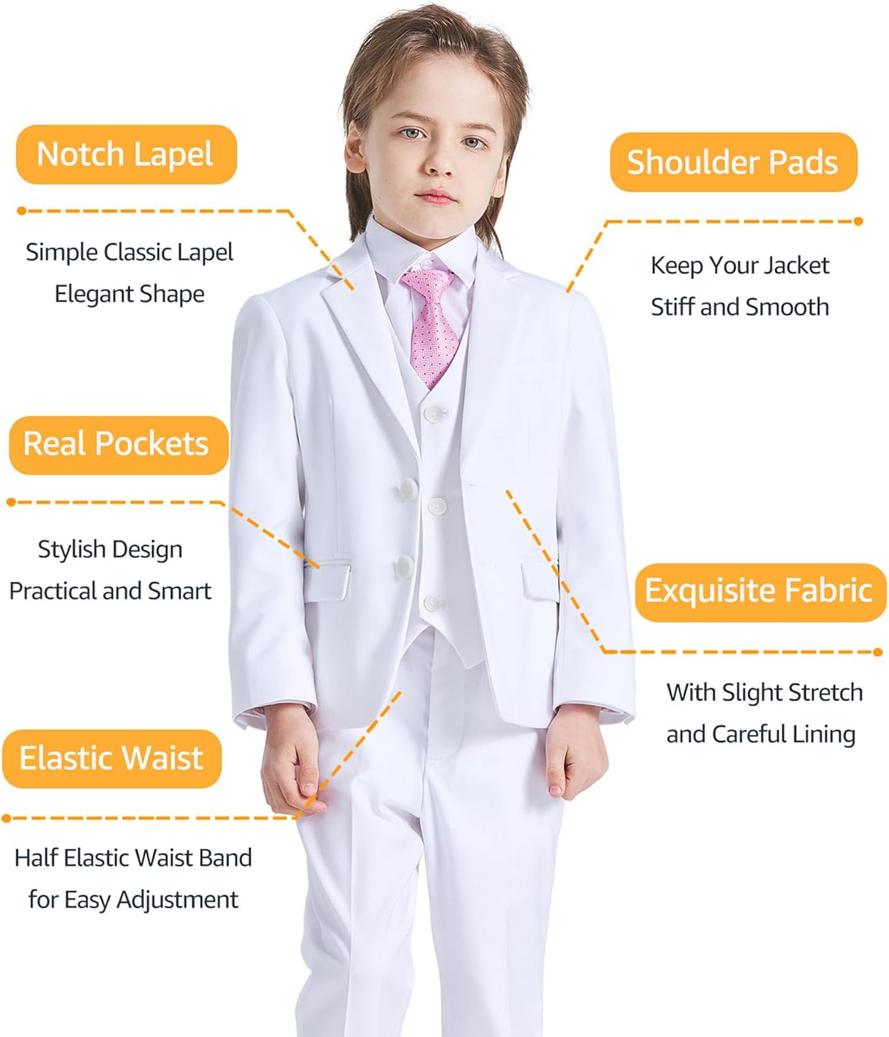 YND Boys Slim Fit 5-Piece Suit Set