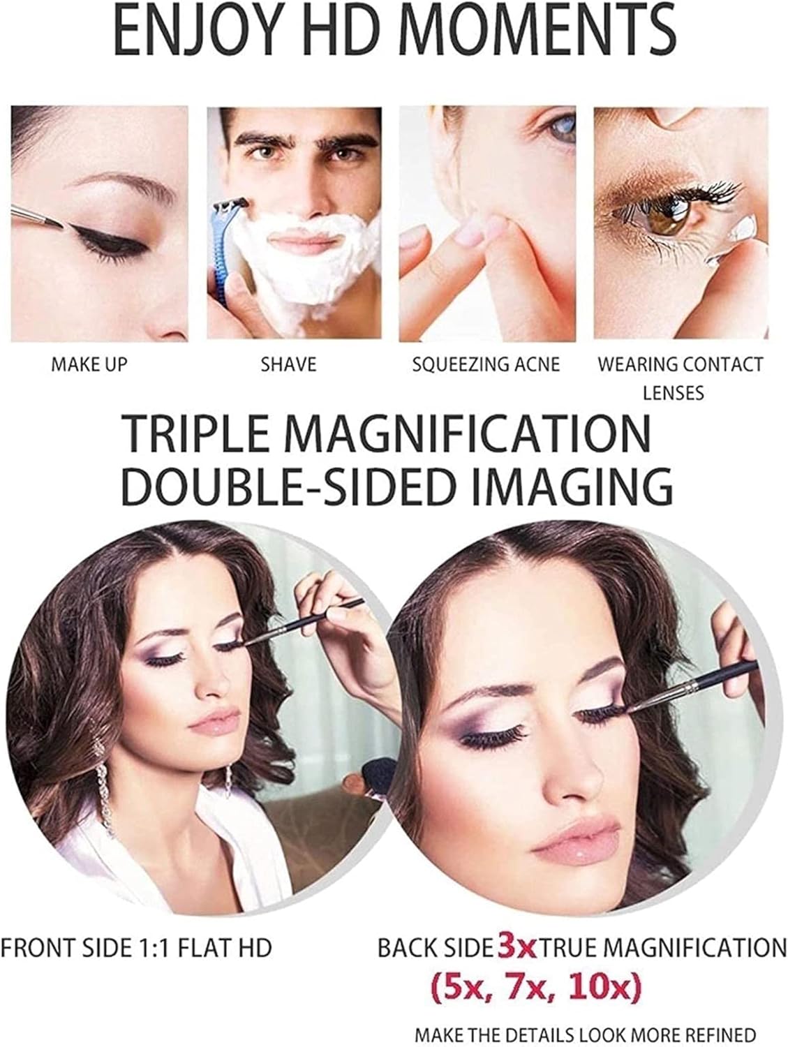 NOVOCE Extendable Makeup Mirror with 360-Degree Rotation