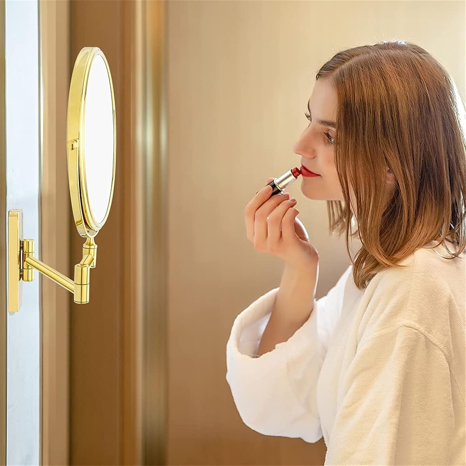 NOVOCE Makeup Mirror 8 Inch Adjustable 3X Foldable Wall Mount