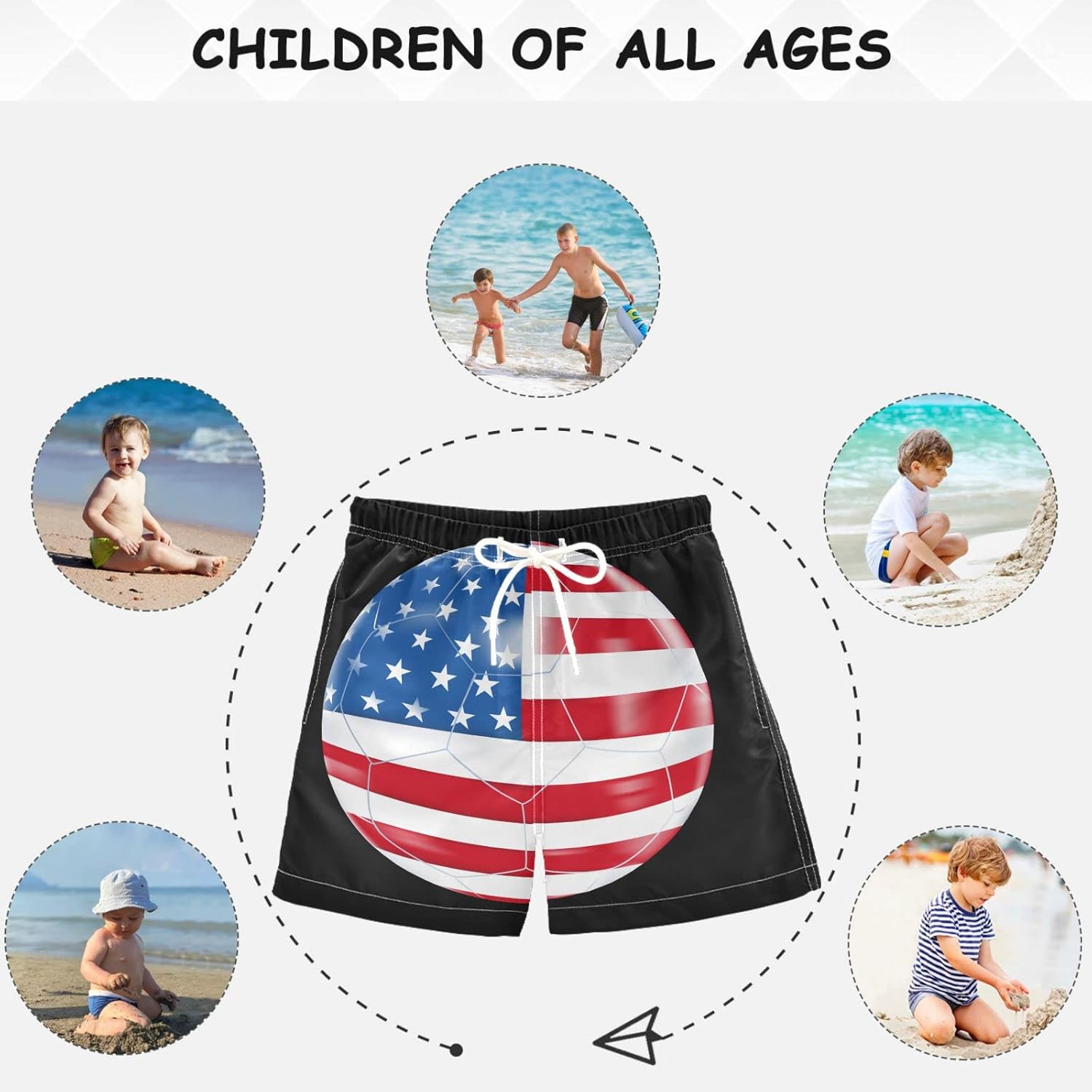 Summer Boys USA Flag Swim Trunks