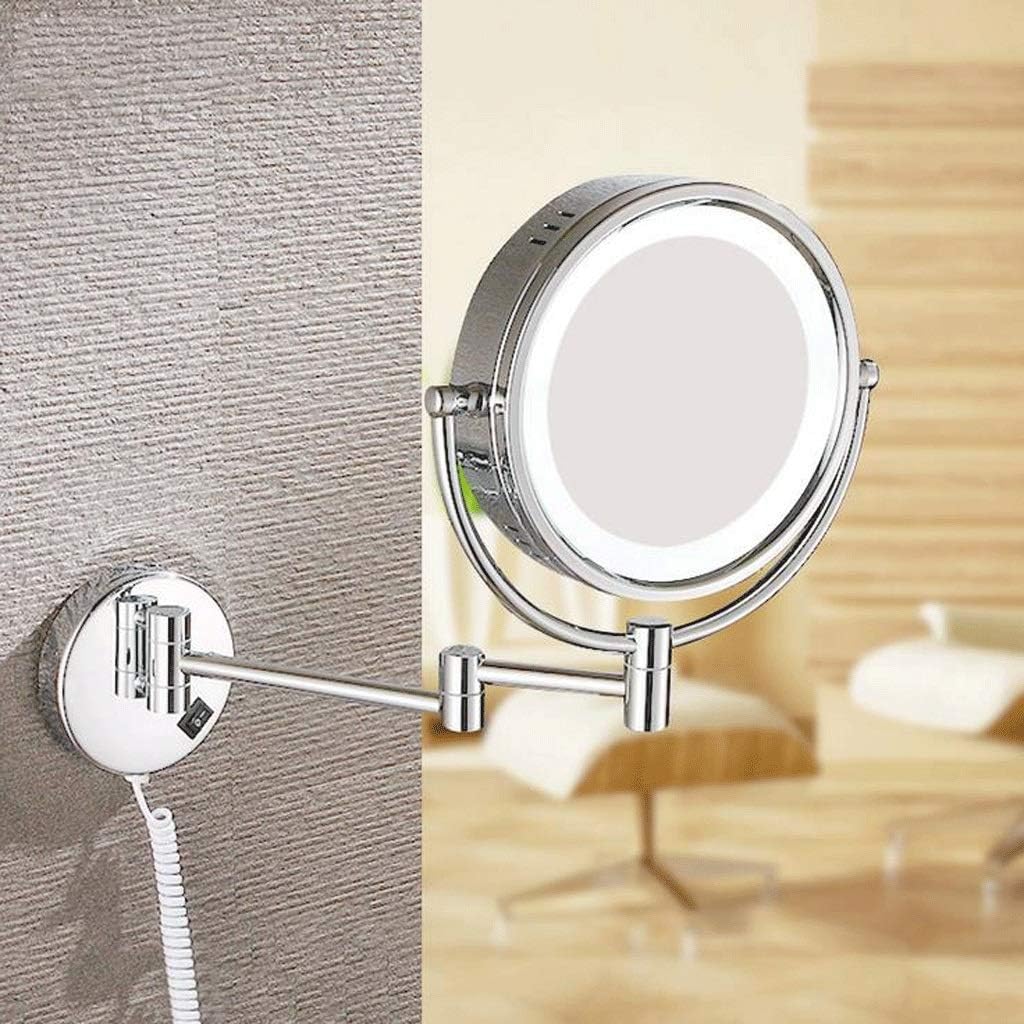 Wall-Mounted Vanity Mirror 360 Swivel LED Makeup Mirror