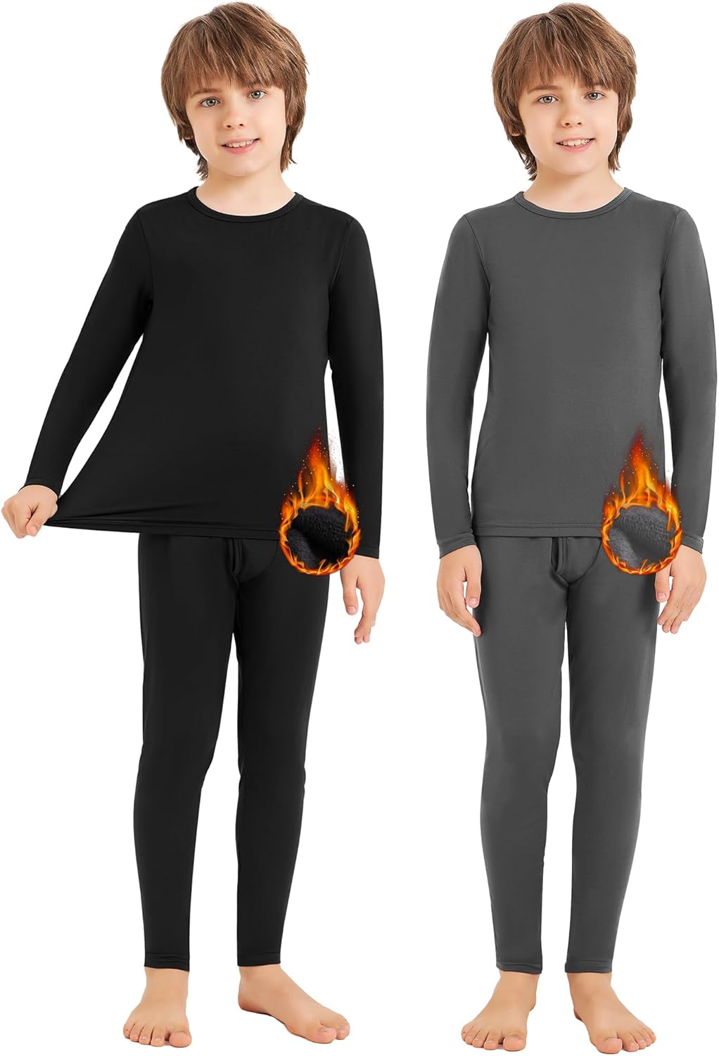 Set of 2 Cozy Thermal Pajamas for Boys