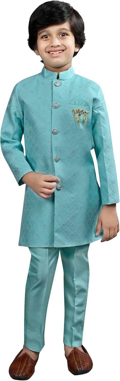 Perfect for Boys Luxurious Silk Blend Set Ethnic Modern Style