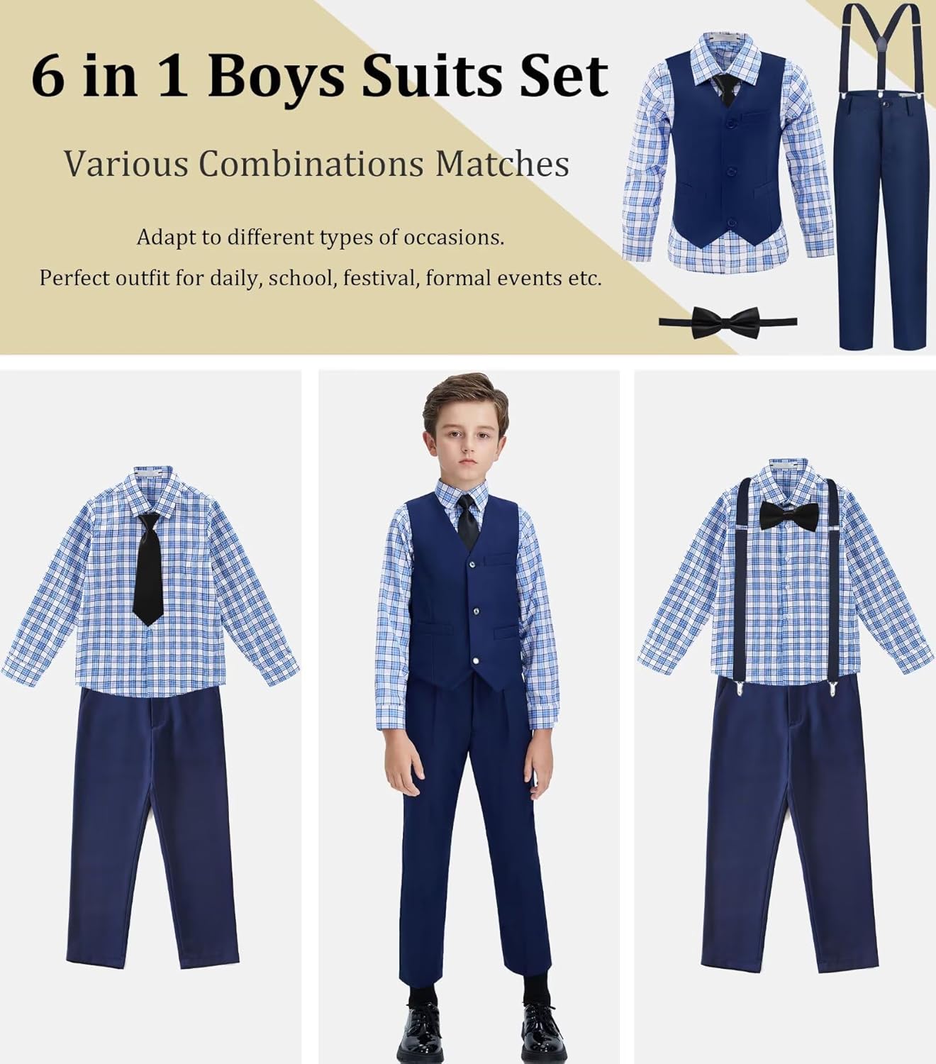 Adjustable Boys Tuxedo Suits for formal events