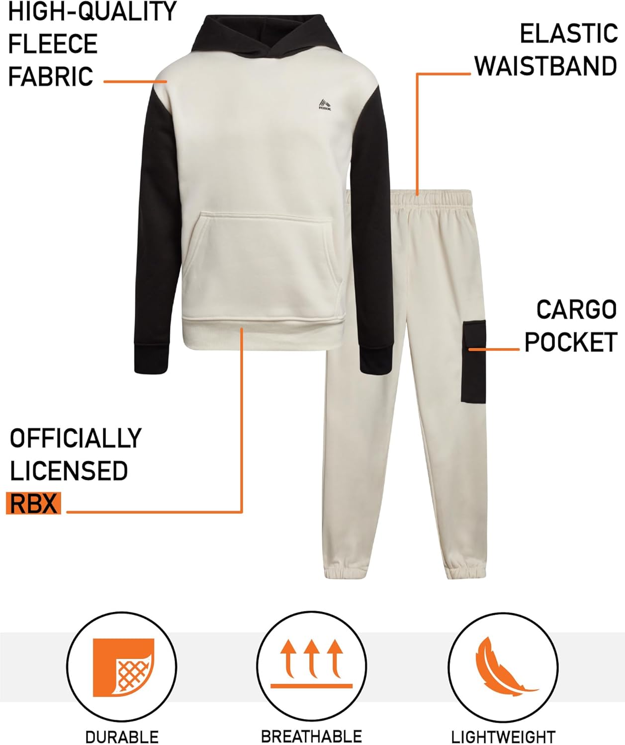 RBX Boys Jogger Set - Soft comfy for active lifestyles