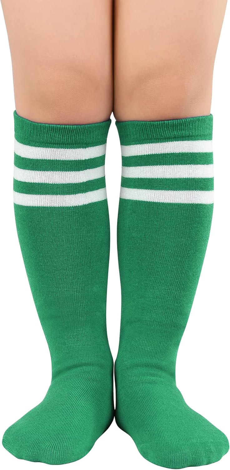 American Trends Kids Soccer Socks Knee High Striped Cotton