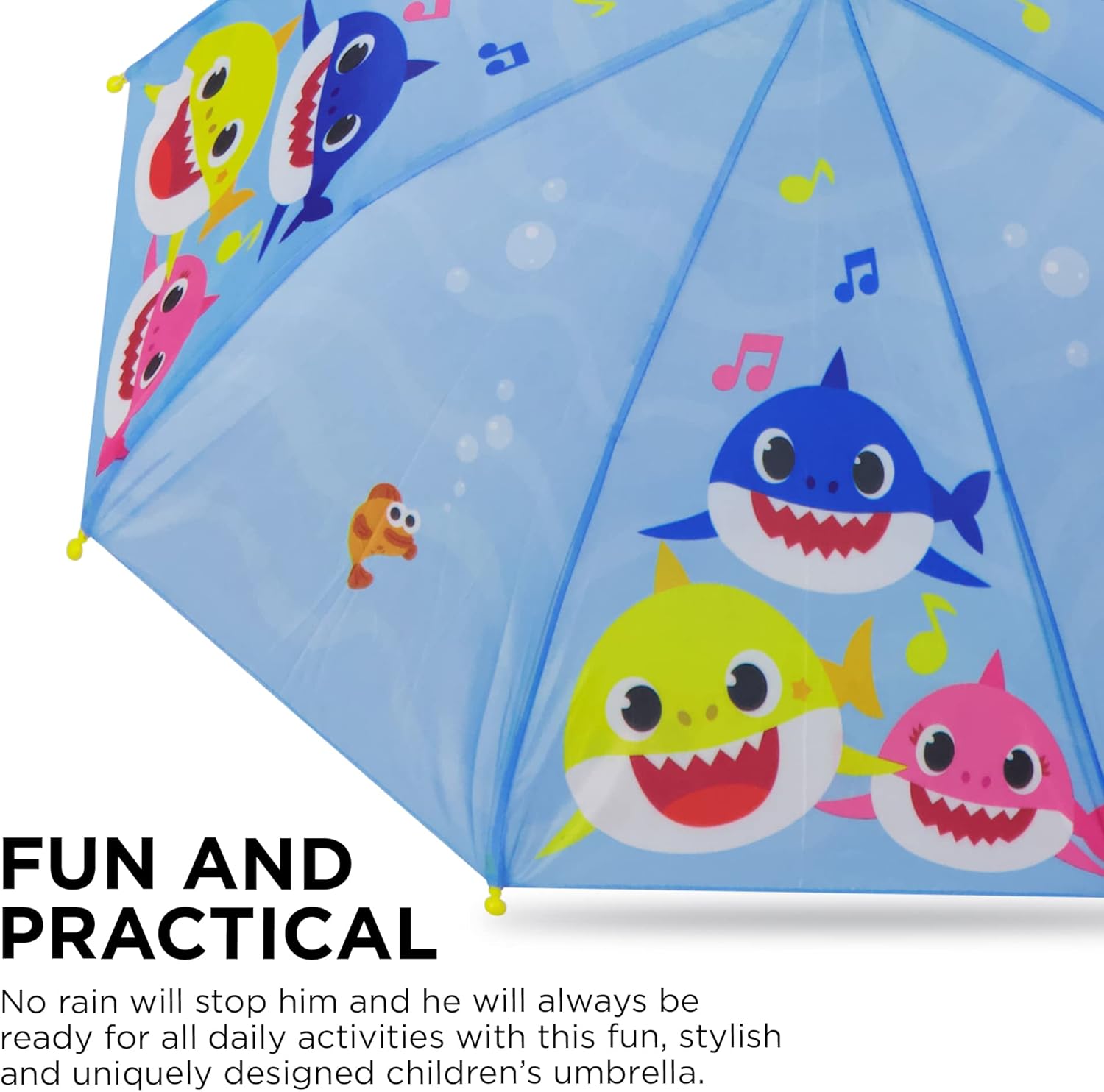 Nickelodeon Boys Umbrella Poncho Set Baby Shark Toddler Rain Protection