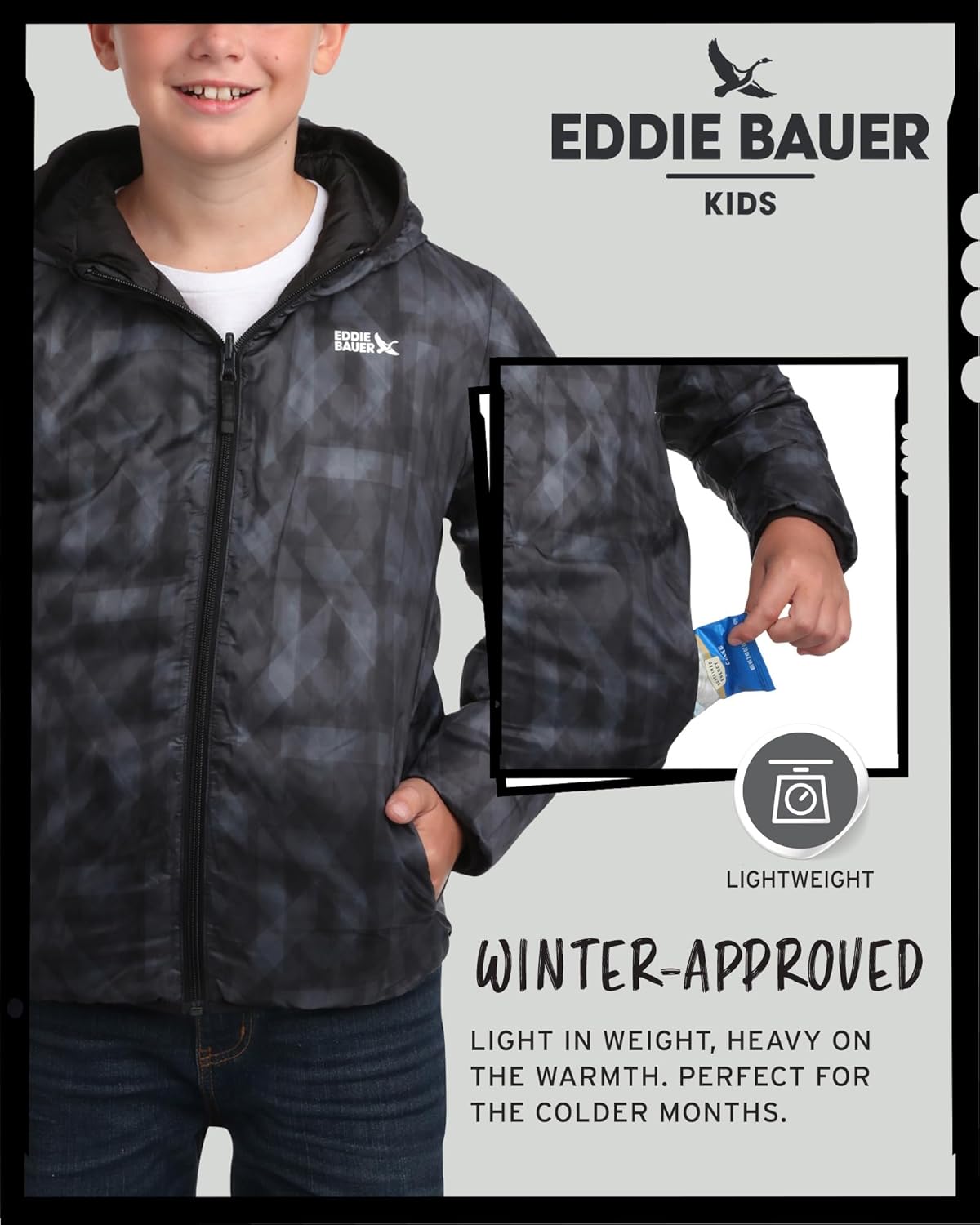 Eddie Bauer Kids Reversible Jacket for Boys Girls 3-20