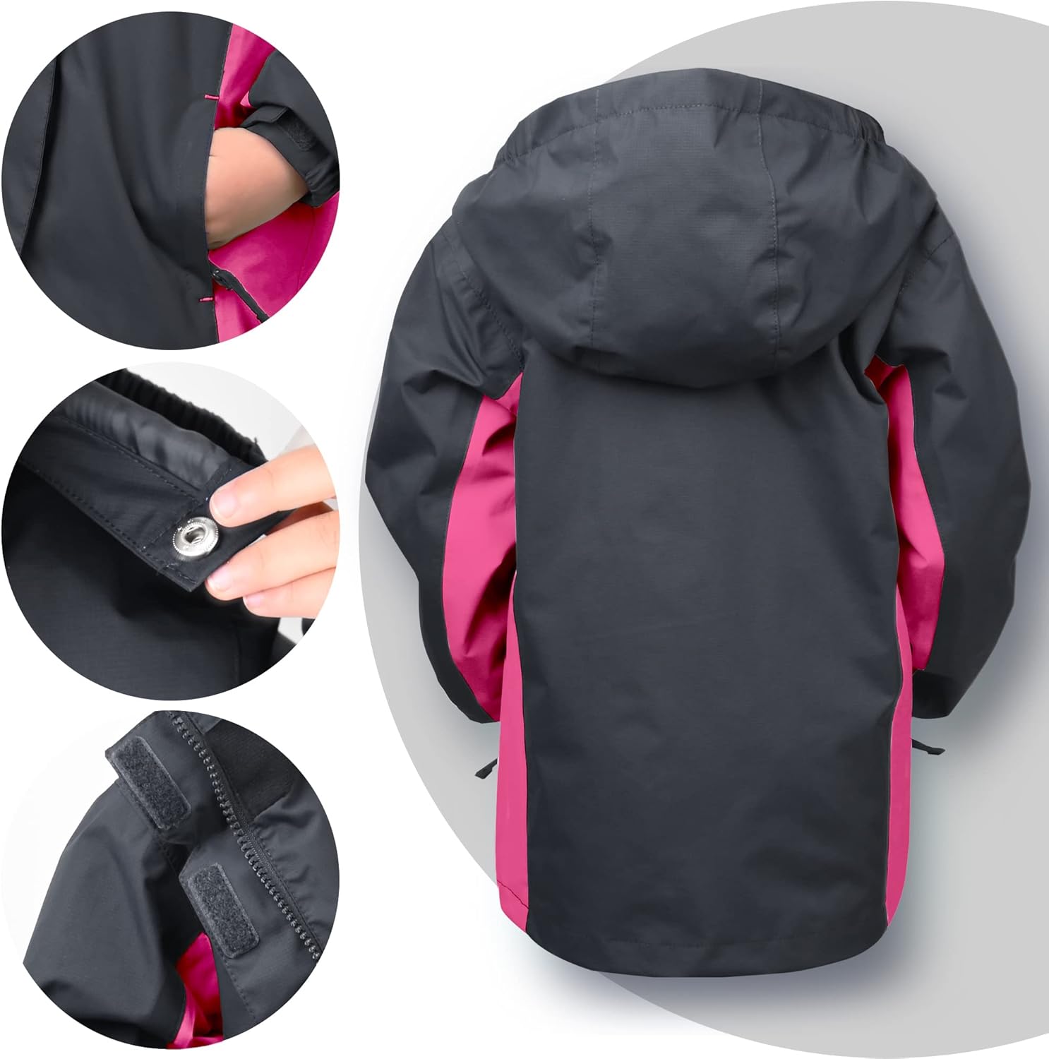 Boys Girls Rain Jacket Waterproof Windproof