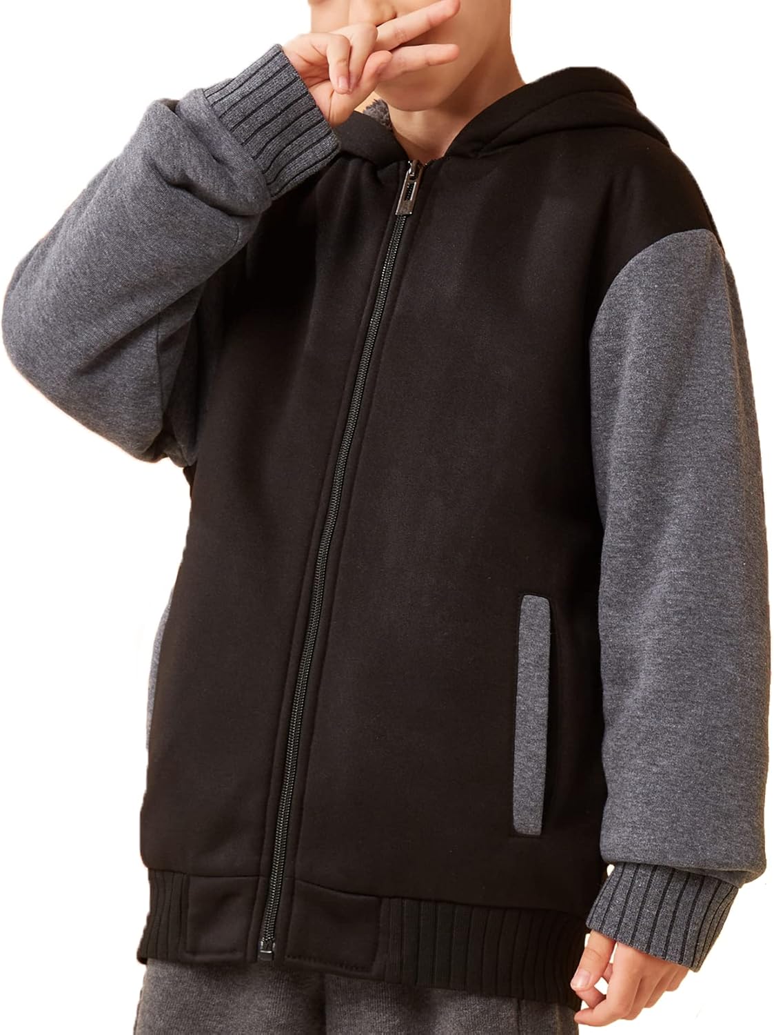 SWISSWELL Boys Hooded Jacket Full Zip Fleece Hoodie Sweatshirt