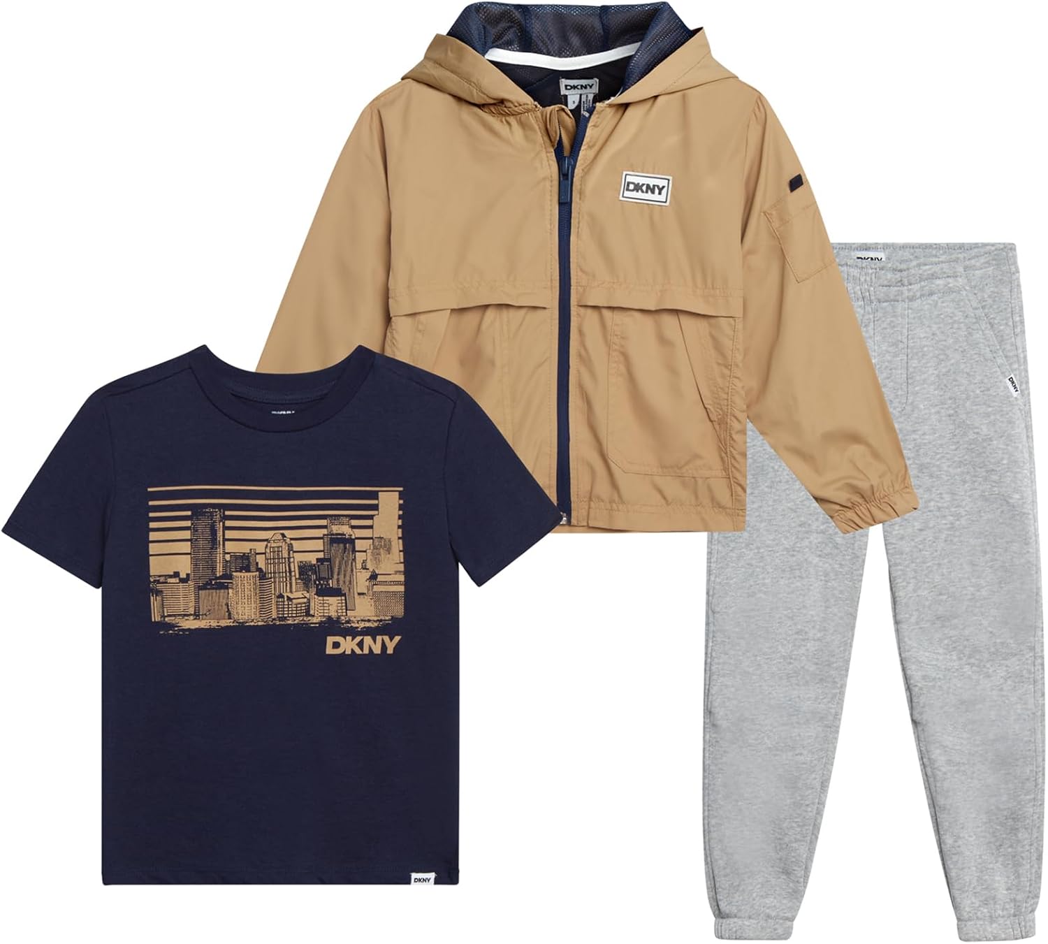 DKNY Boys DissAnchor 4-12 3-Piece Sweatuit Set