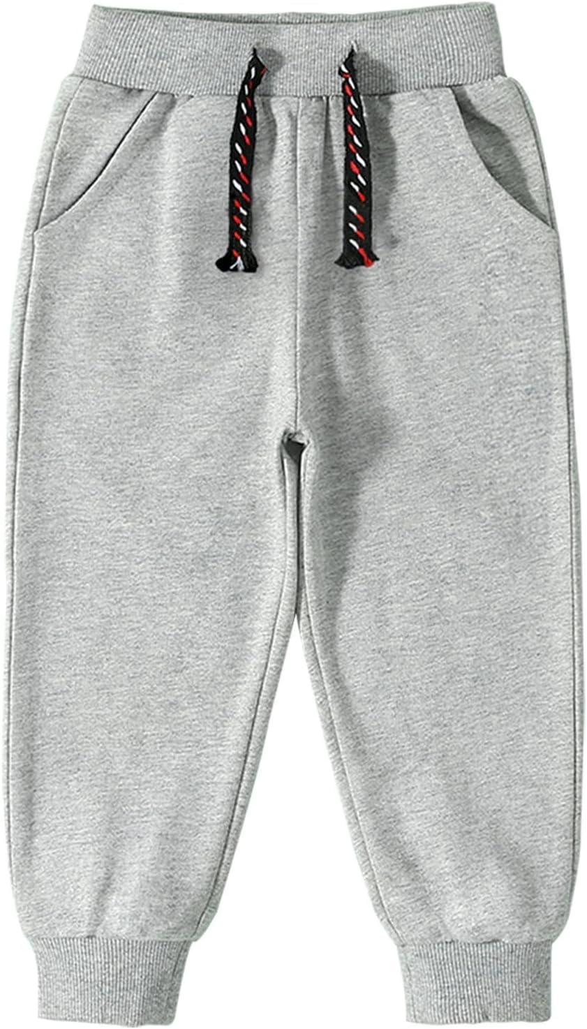 3 Pack Toddler Boys Girls Cotton Pull On Sweatpants with Drawstring