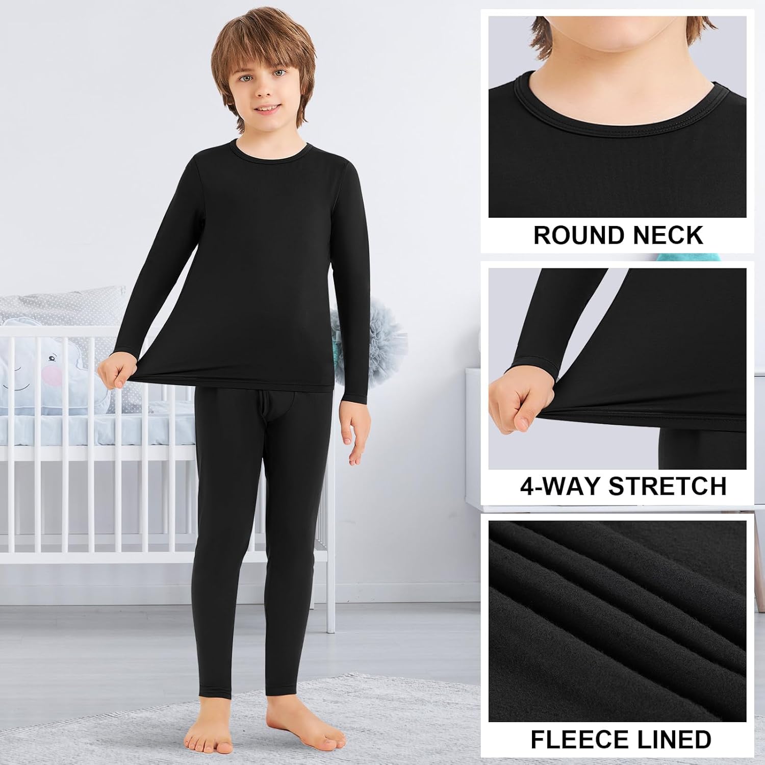 Set of 2 Cozy Thermal Pajamas for Boys