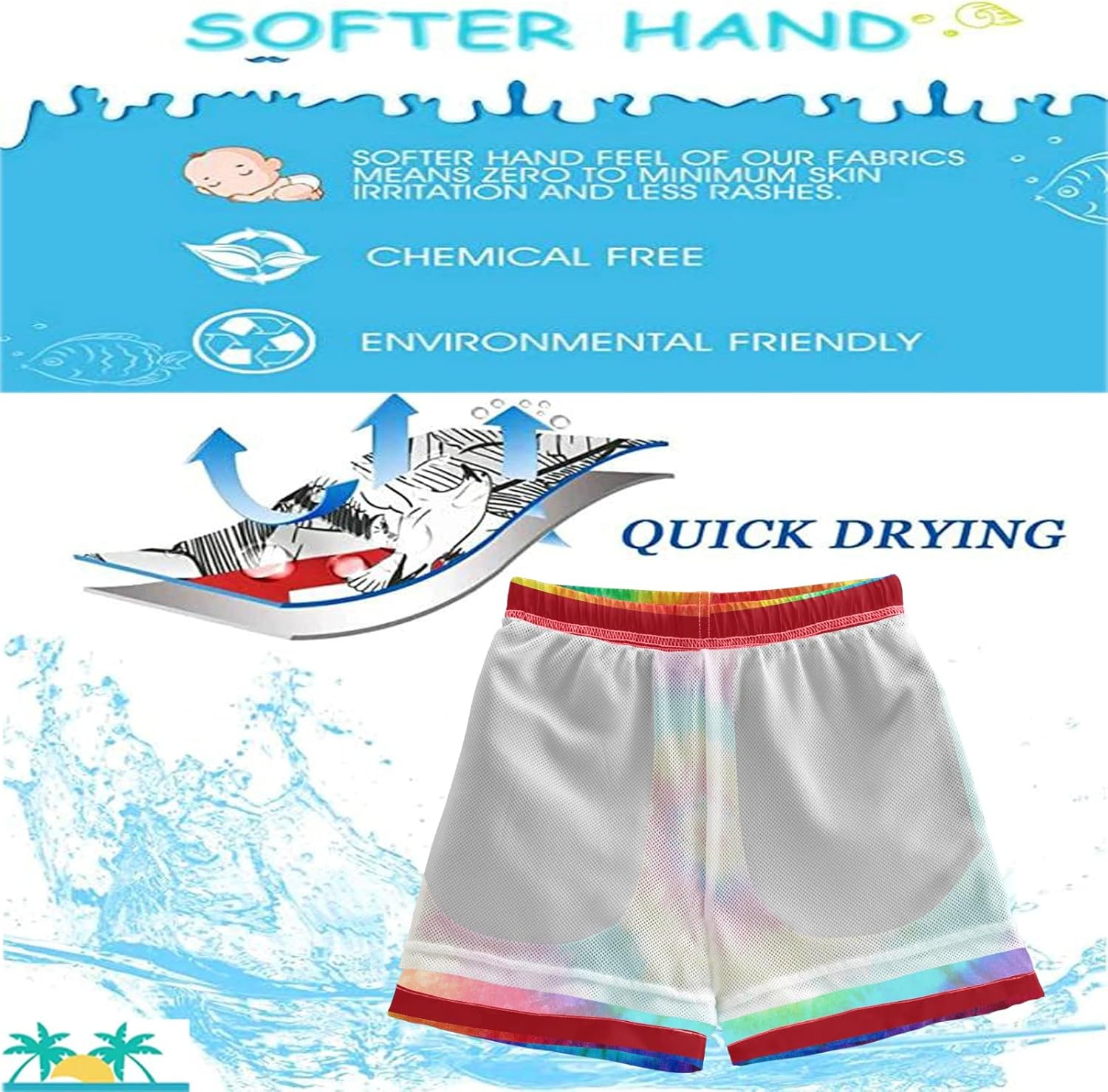 juniors boys surfacing board shorts and swim trunks