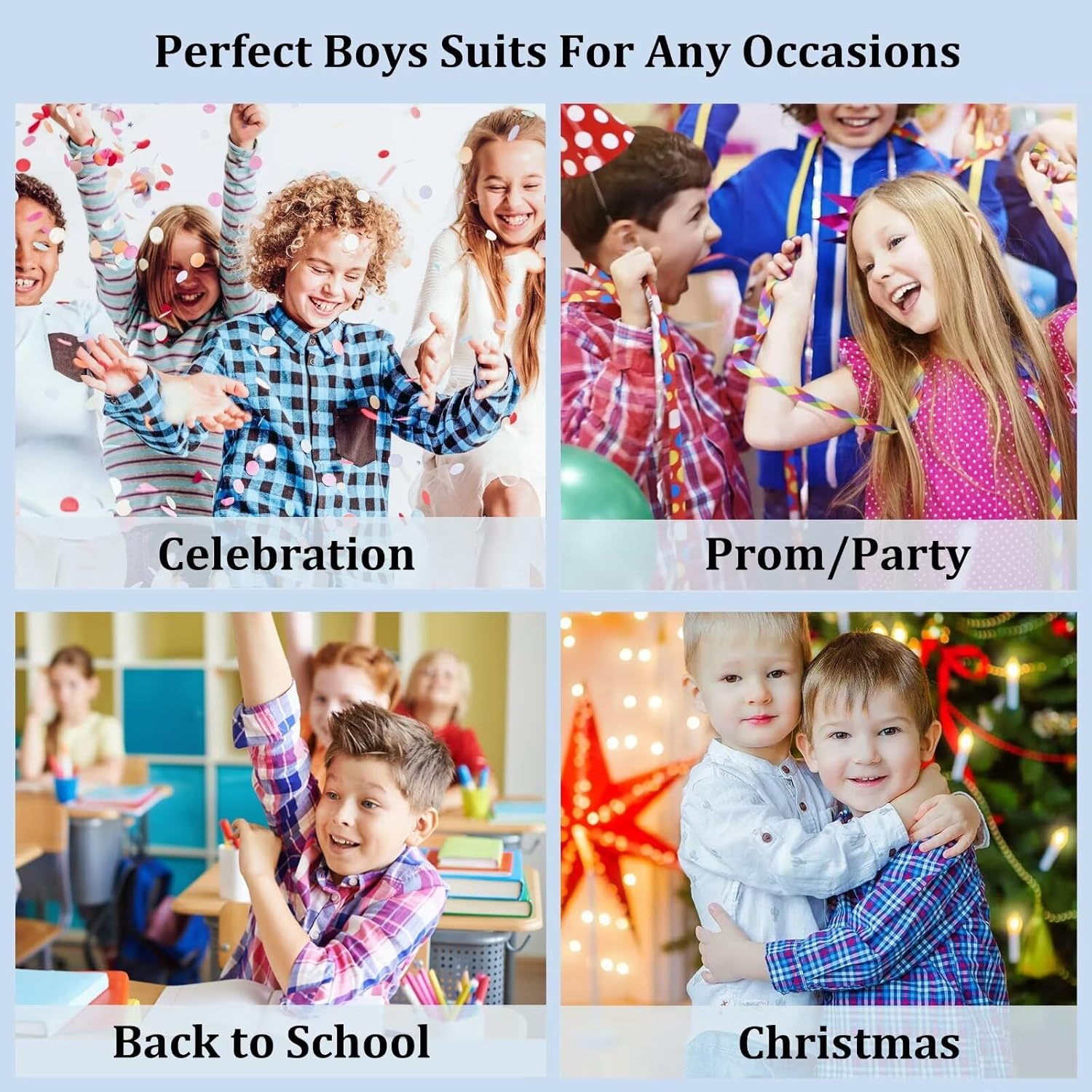 Adjustable Boys Tuxedo Suits for formal events