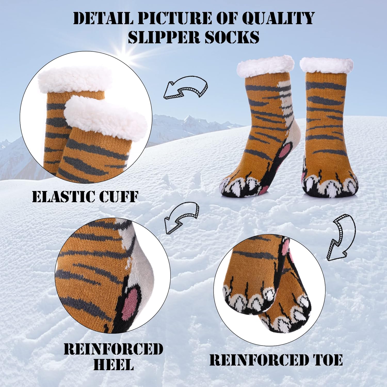 MQELONG Kids Fuzzy Socks Boys Girls Cozy Winter Slipper Socks
