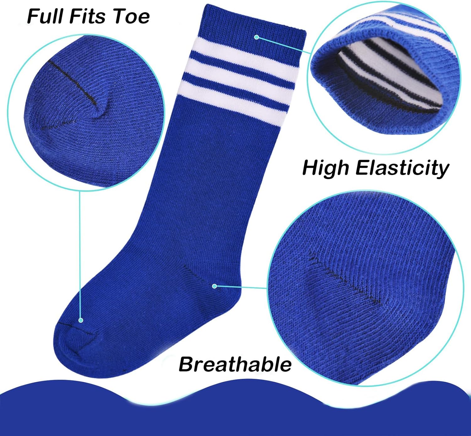 American Trends Kids Soccer Socks Knee High Striped Cotton