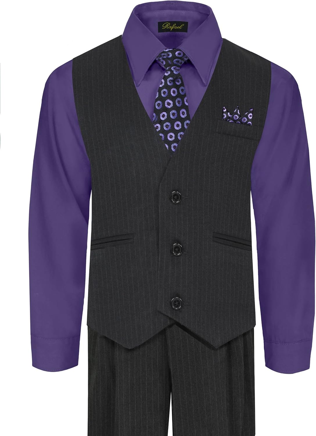 Rafael Boys 5-Piece Suit Set with Shirt Tie and Hanky