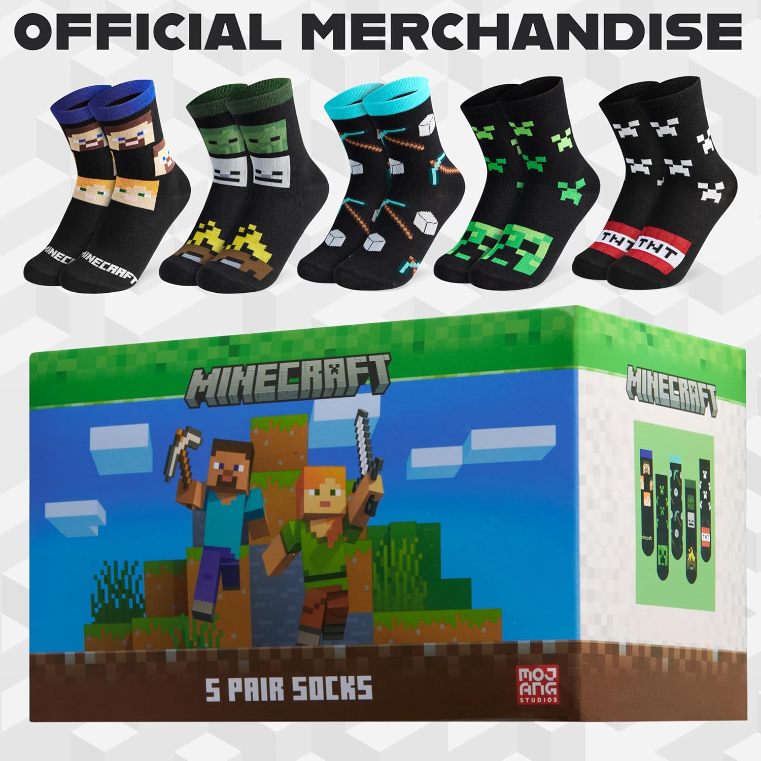 Minecraft Boys Calf Socks