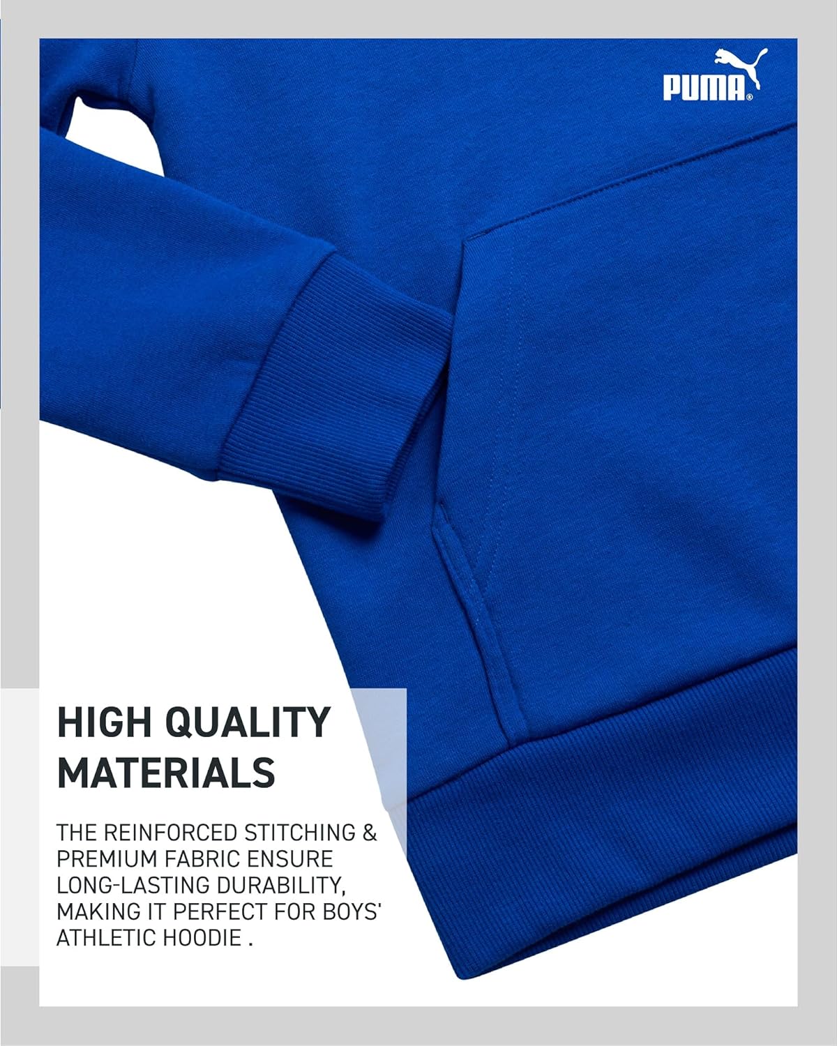PUMA Boys Fleece Hoodie with Kangaroo Pockets