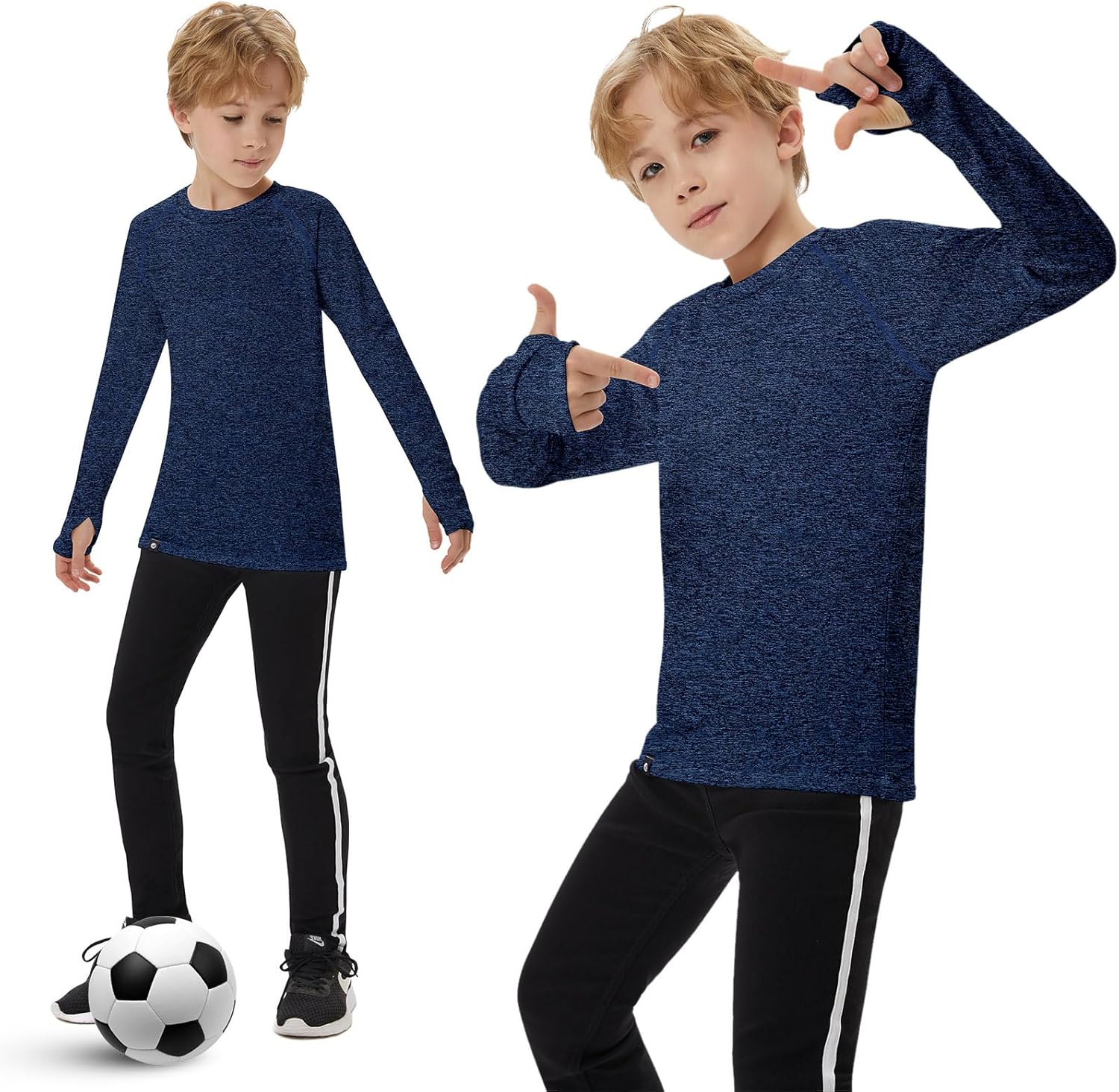 Soneven Youth Boys Girls Thermal Compression Shirt