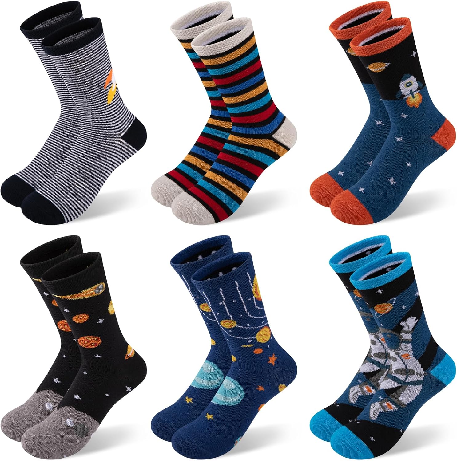 Comfoex Boys Kids Socks - Fun Stripe - 4-10 Years