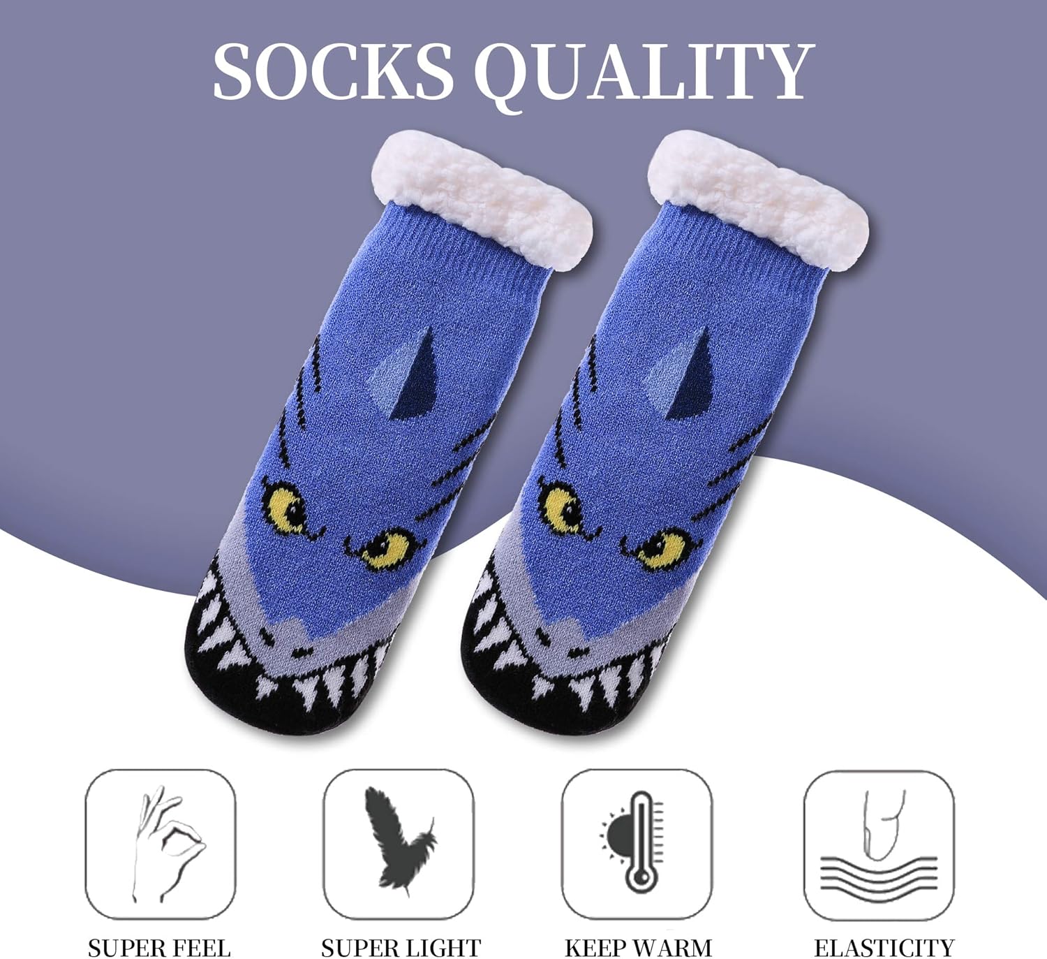 SDBING Kids Fuzzy Slipper Socks Boys Girls