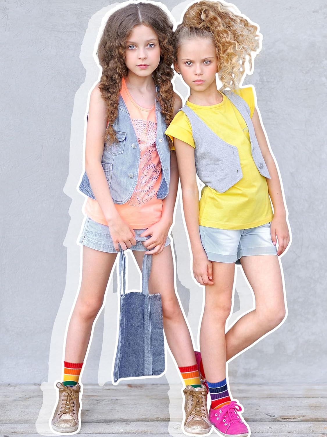 FourluooRainbow Stripe Kids Boys Calf Socks 6 Pairs Breathable and Stylish