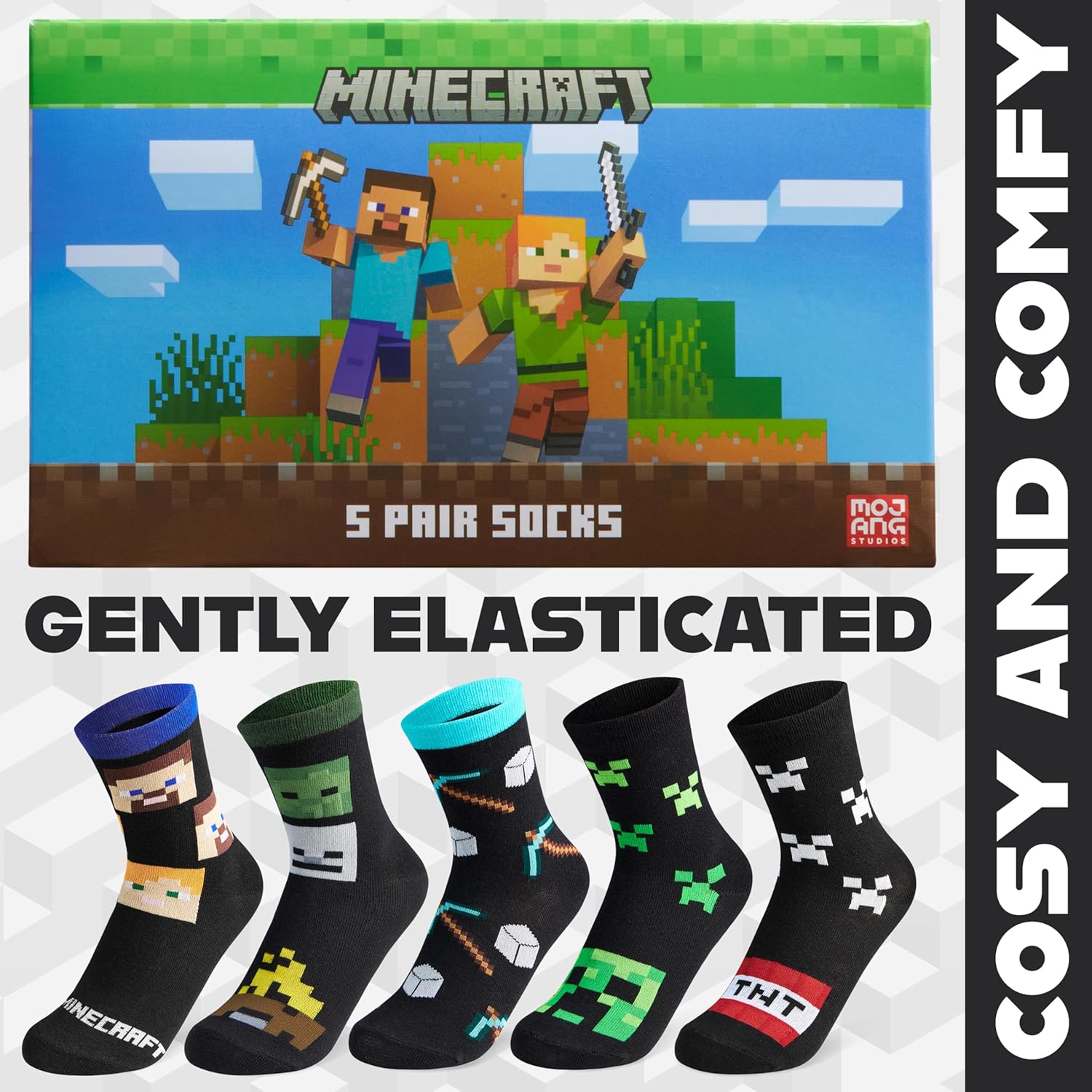 Minecraft Boys Calf Socks