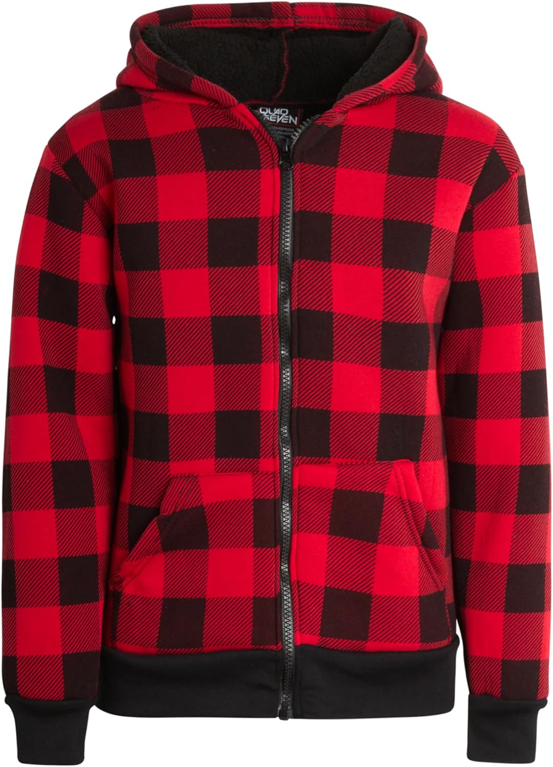 Quad Seven Boys Hoodie Sweatshirt - Sherpa Lined Heavyweight