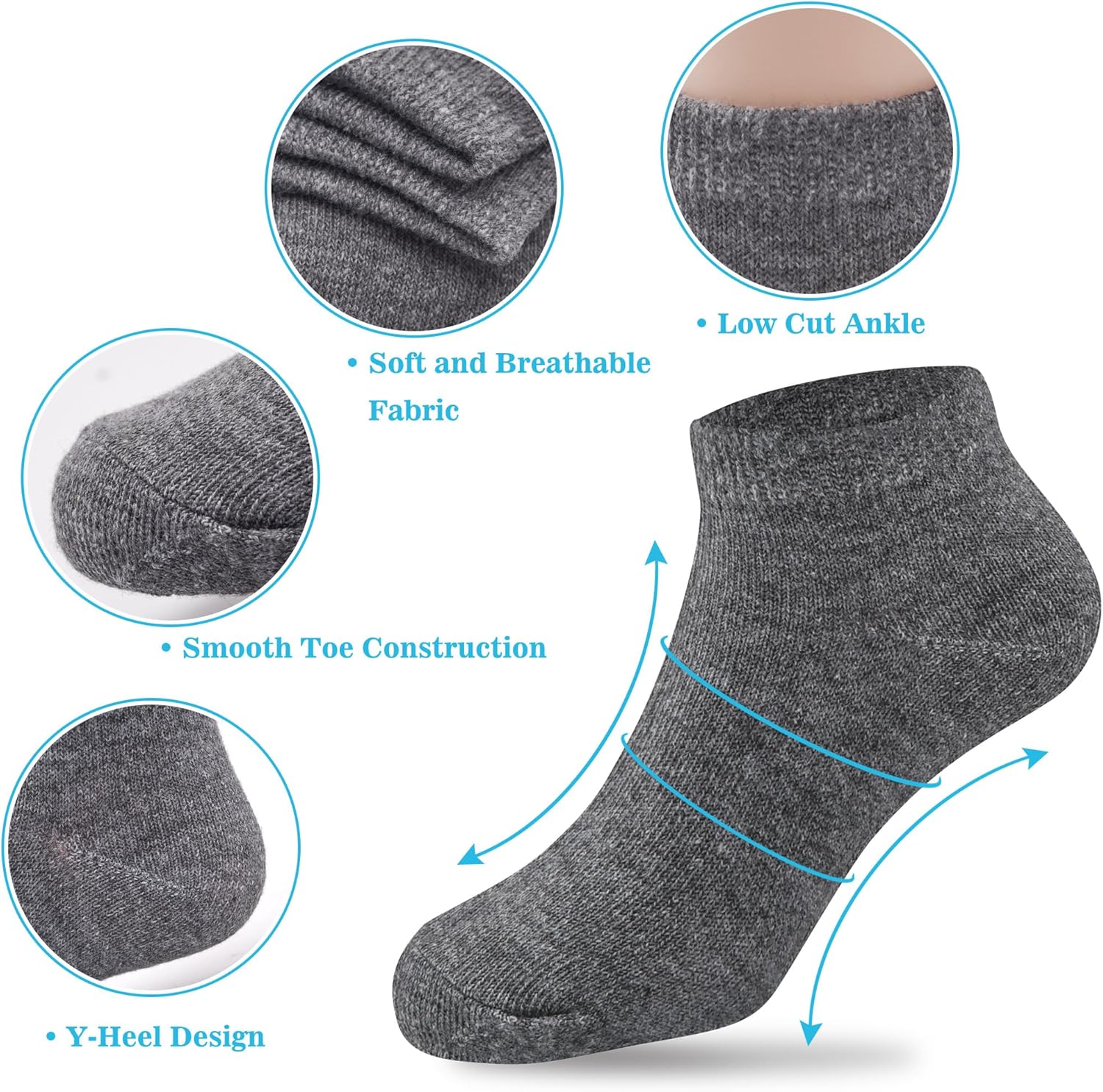 Duufin 20 Pair Toddler Ankle Socks for Boys Girls 2-15 Years