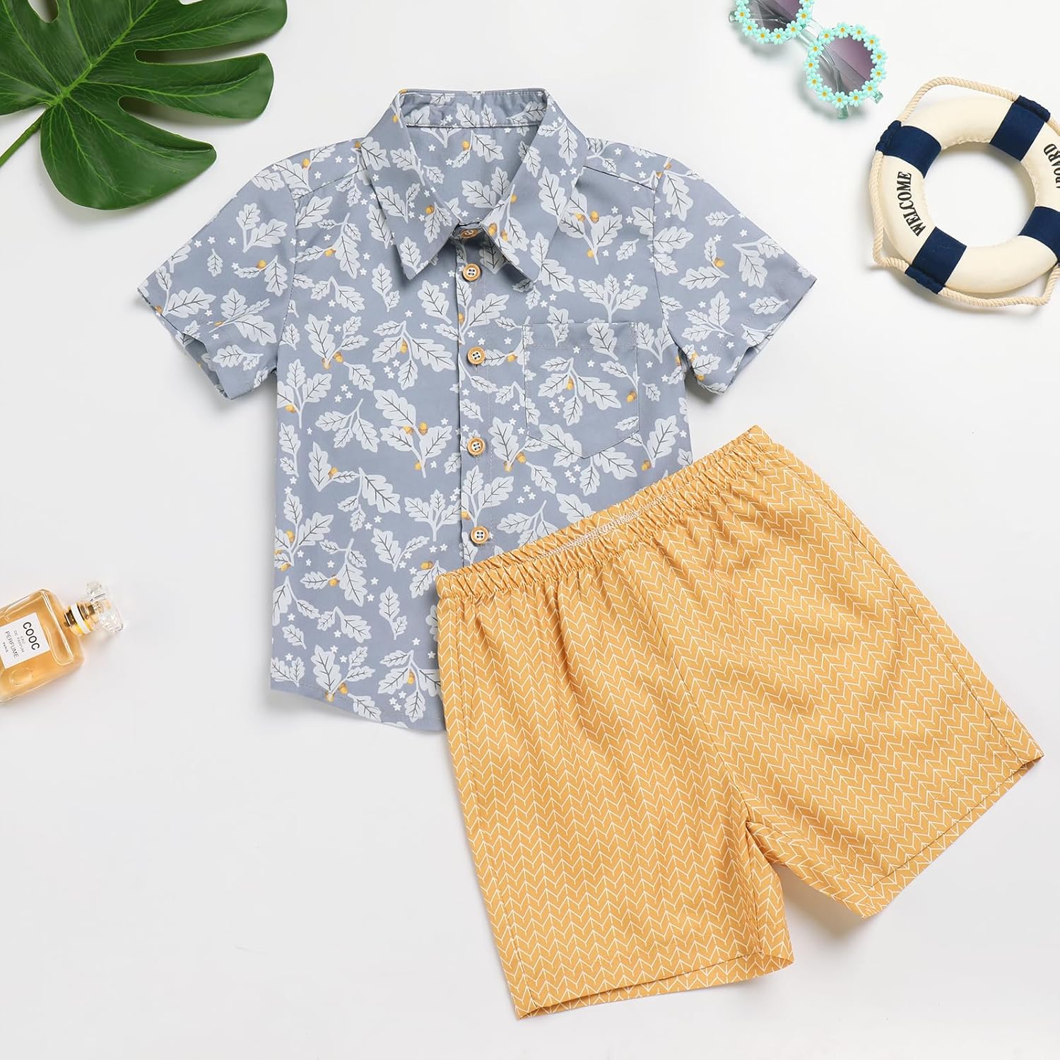 Floral Polka Dot Mom Son Matching Outfits