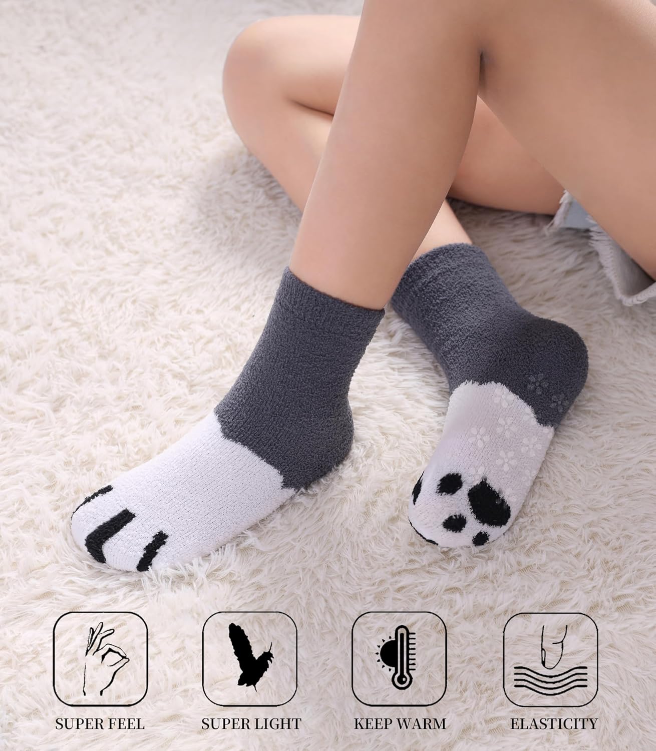 SDBING Crew Socks 6 Pairs Cozy Safe and Fun for Kids