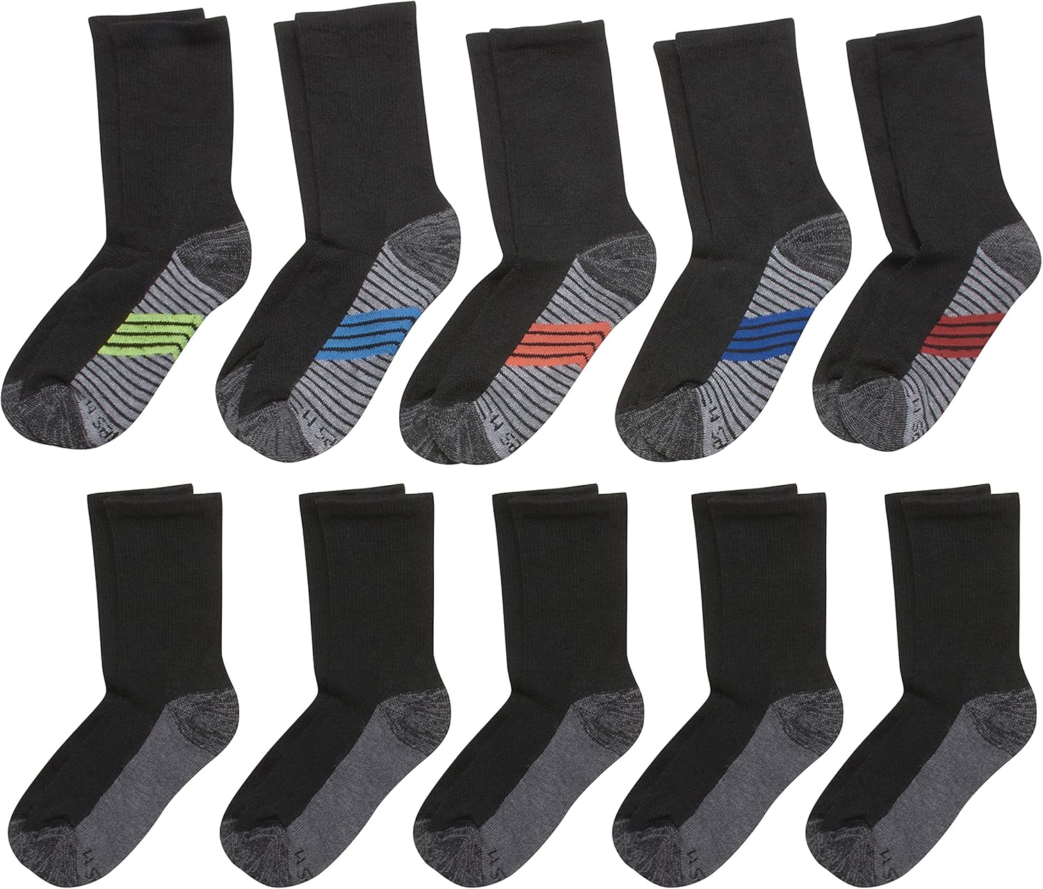 Hanes Ultimate Boys Crew Sport Socks 10-Pair Pack