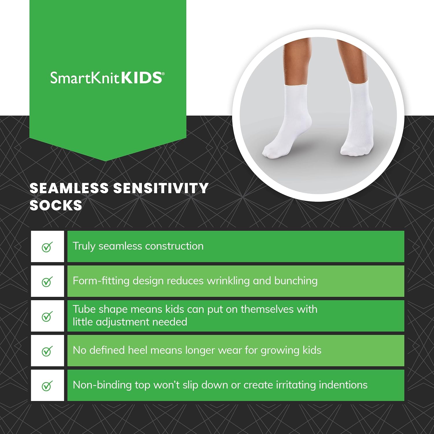 Sensory-Friendly Seamless Socks for Kids 3 Pack