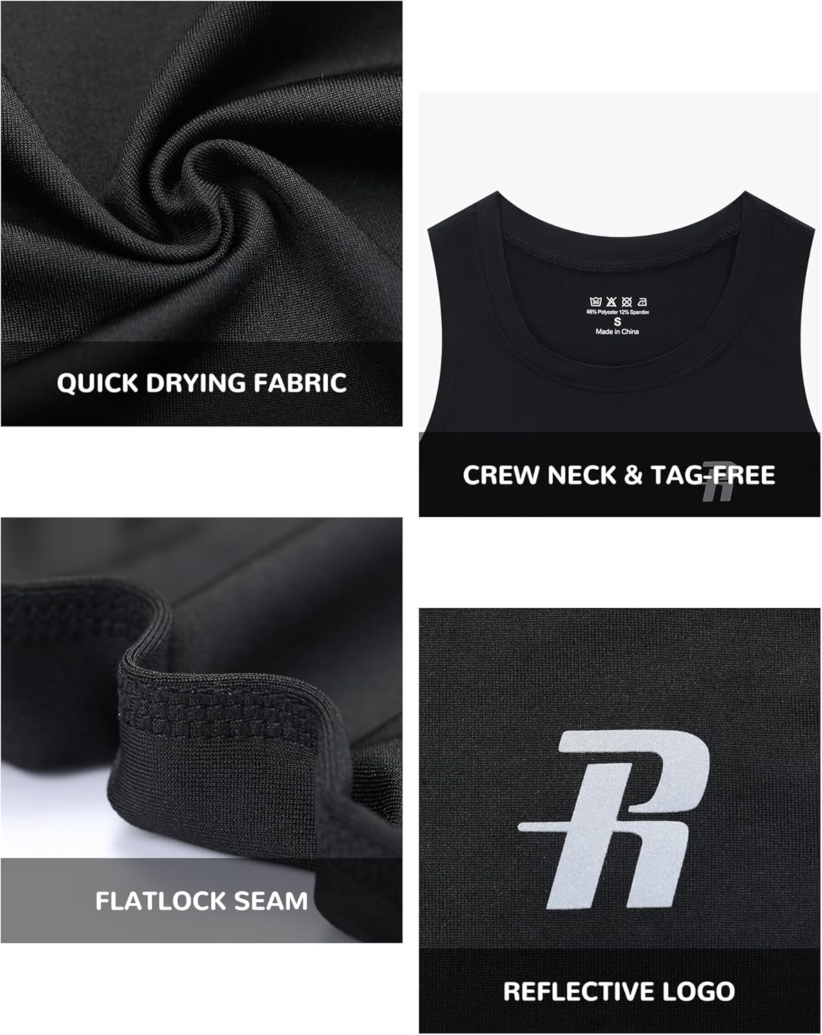 boys compression tank top youth athletic quick dry base layer shirt