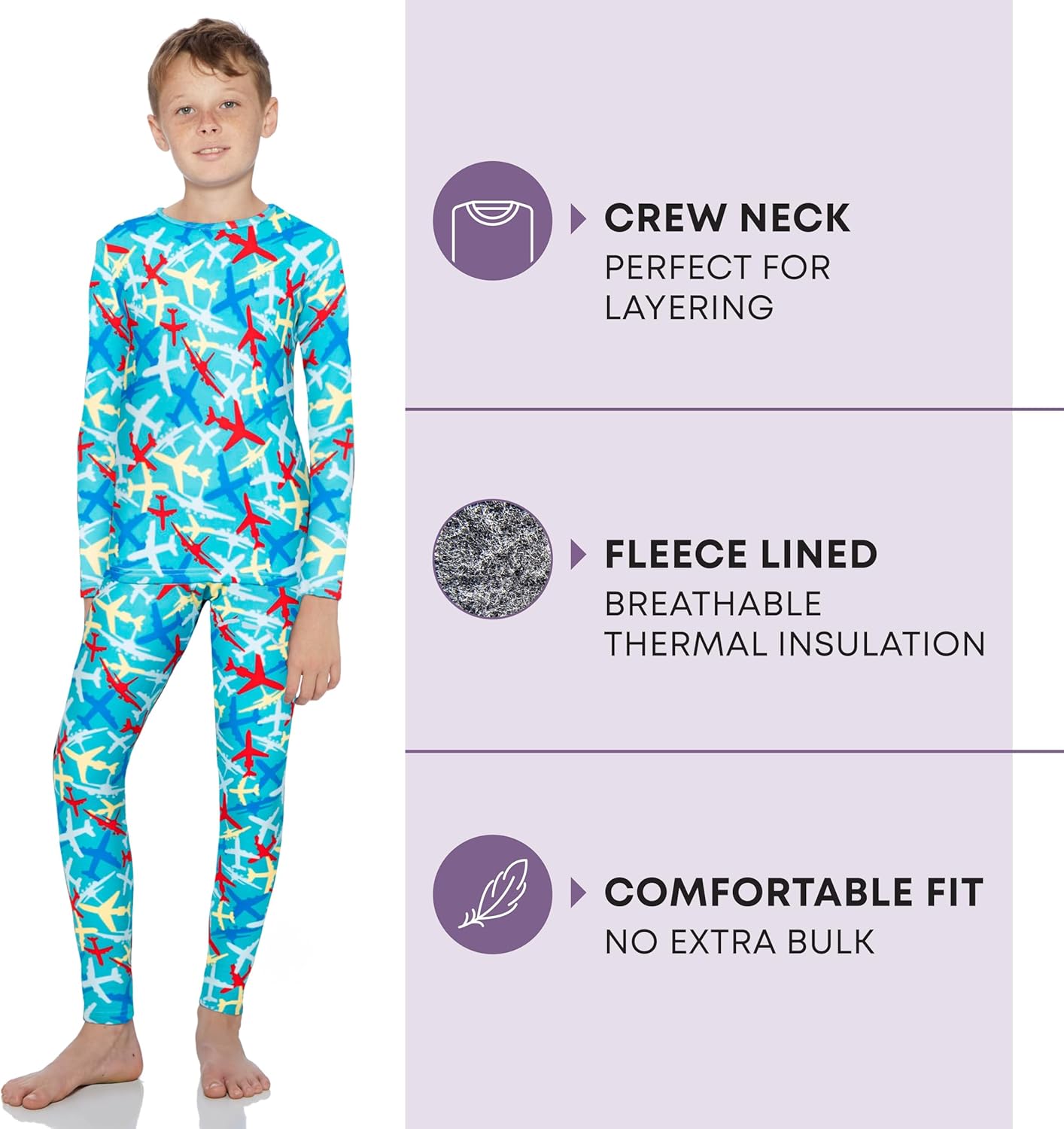 Rocky Thermal Underwear for Kids Boys Set