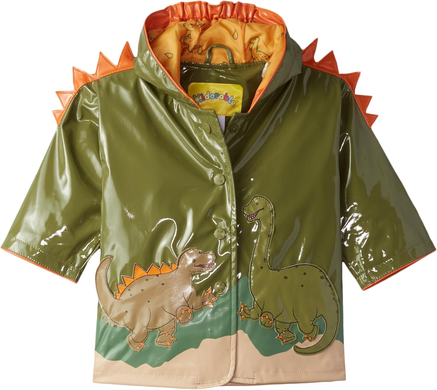 All-Weather Dino Spikes Volcano raincoat for Boys